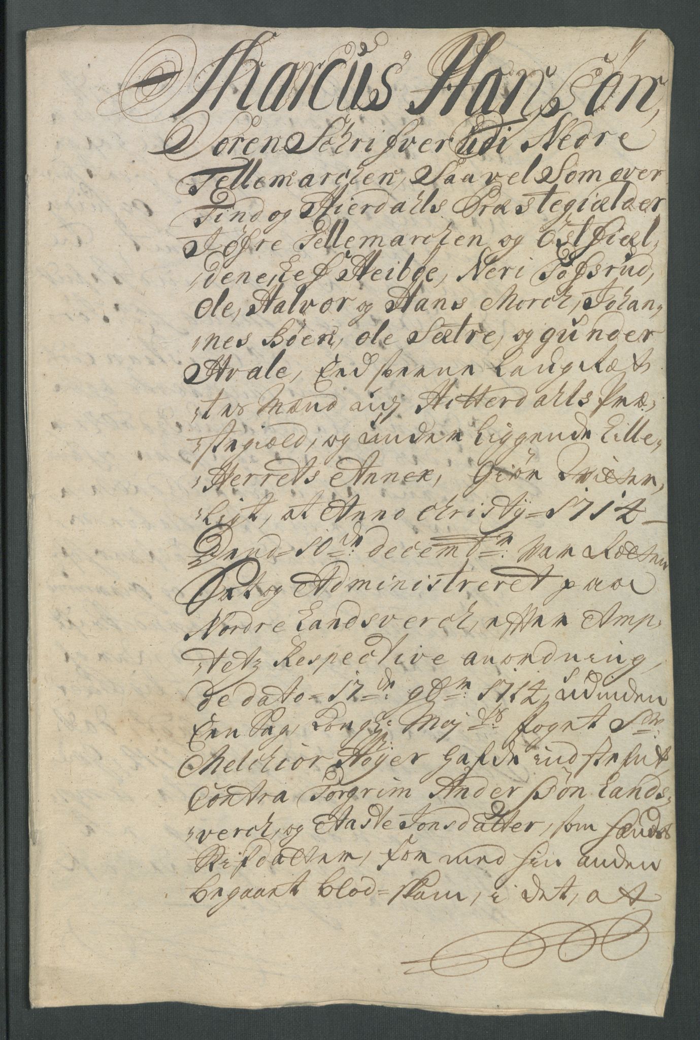 Rentekammeret inntil 1814, Reviderte regnskaper, Fogderegnskap, AV/RA-EA-4092/R36/L2126: Fogderegnskap Øvre og Nedre Telemark og Bamble, 1714, p. 199