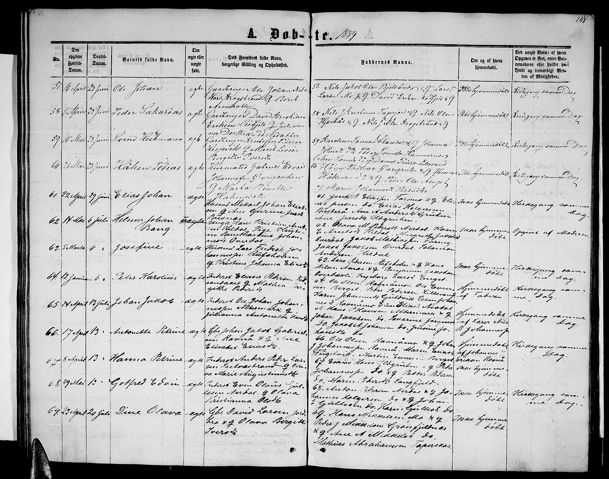 Ministerialprotokoller, klokkerbøker og fødselsregistre - Nordland, AV/SAT-A-1459/827/L0415: Parish register (copy) no. 827C04, 1864-1886, p. 148