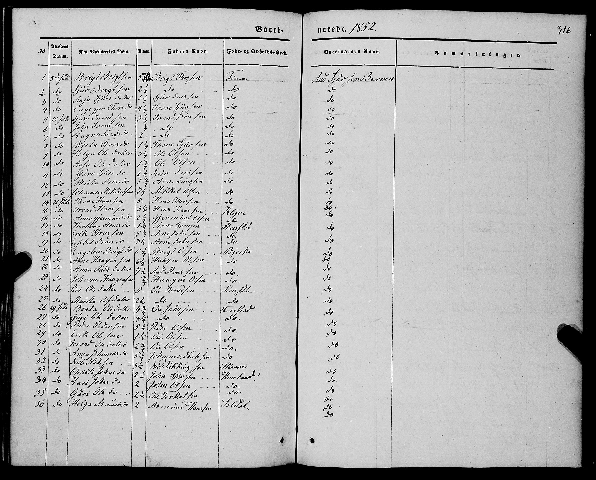 Kvam sokneprestembete, AV/SAB-A-76201/H/Haa: Parish register (official) no. A 8, 1844-1863, p. 316