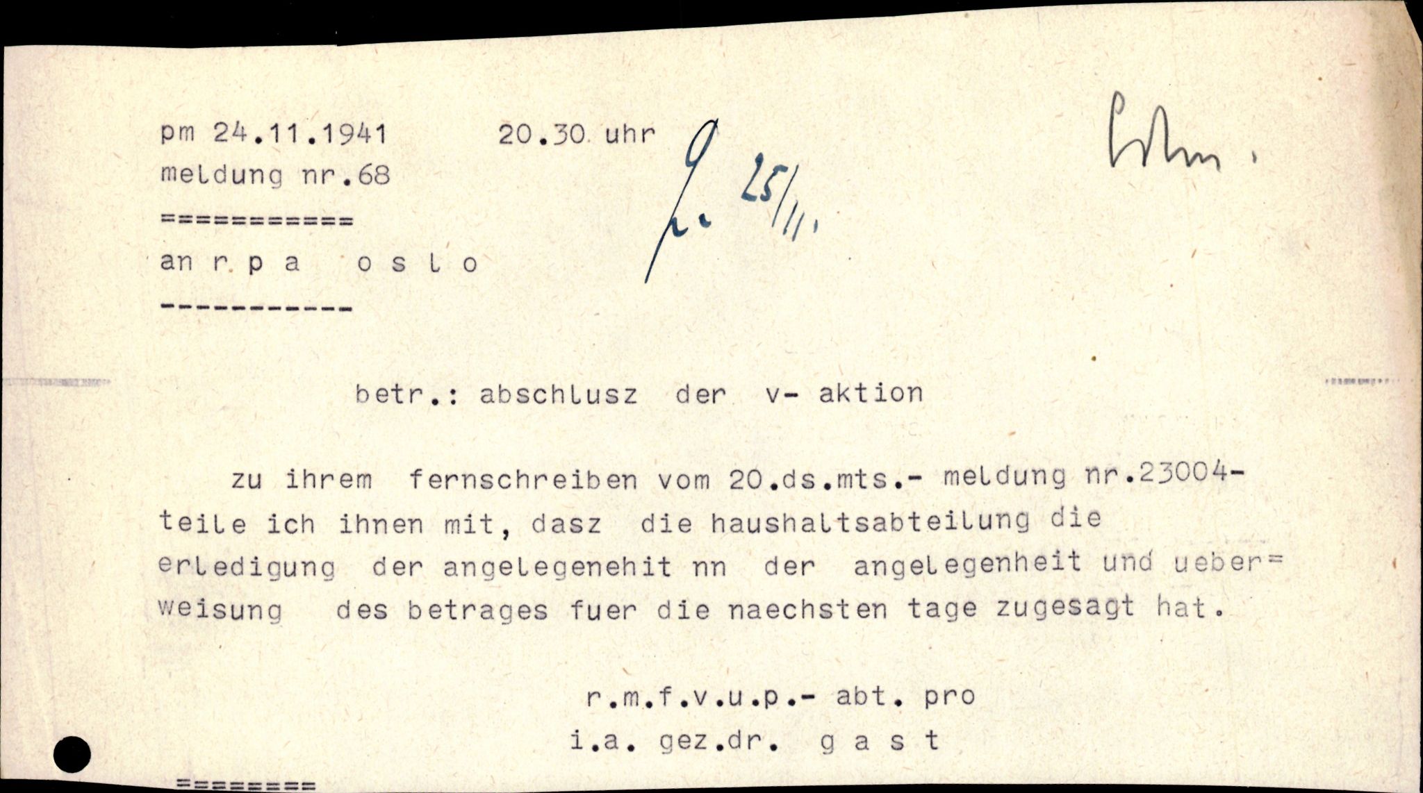 Forsvarets Overkommando. 2 kontor. Arkiv 11.4. Spredte tyske arkivsaker, AV/RA-RAFA-7031/D/Dar/Darb/L0006: Reichskommissariat., 1941-1945, p. 248