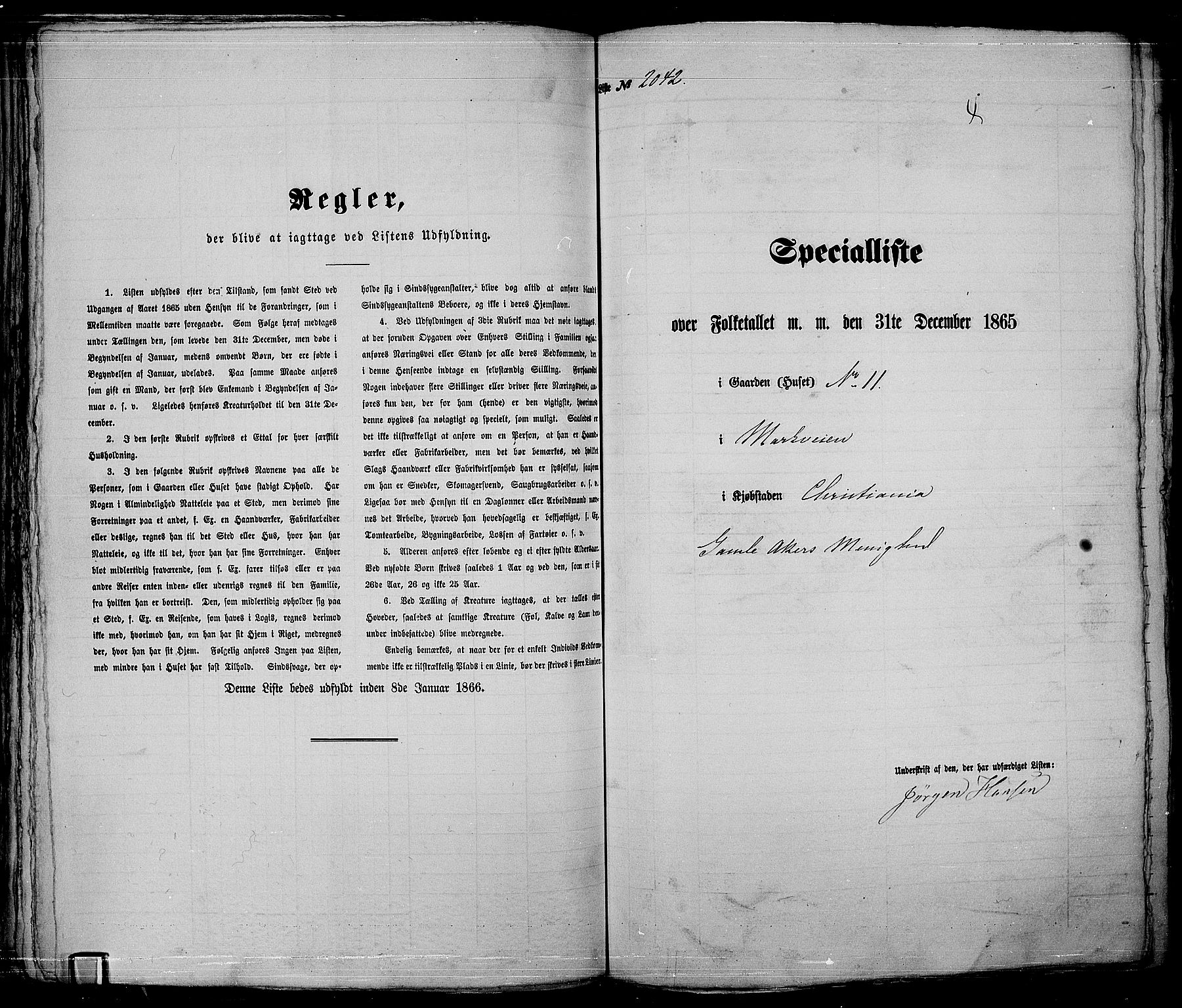RA, 1865 census for Kristiania, 1865, p. 4563