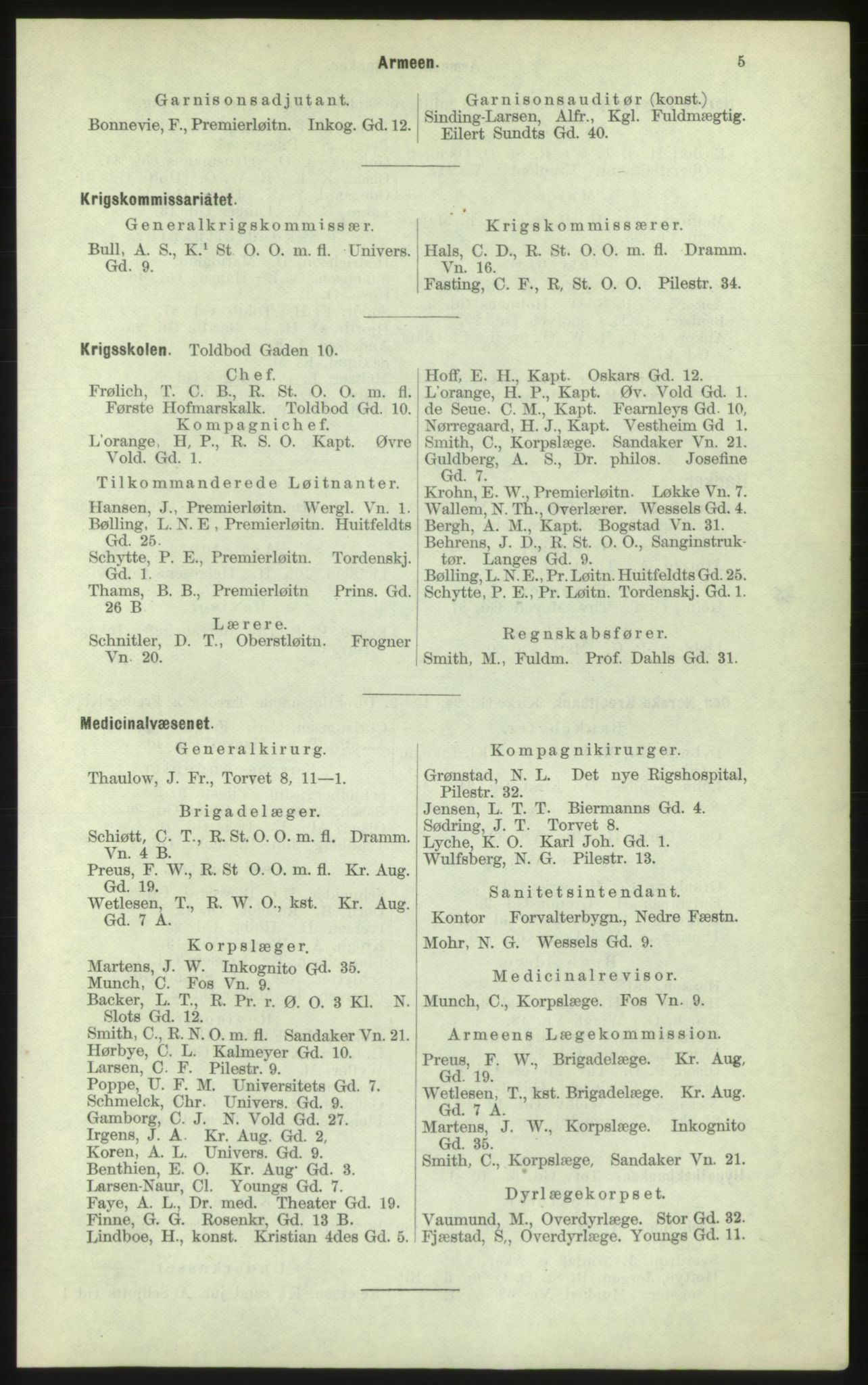 Kristiania/Oslo adressebok, PUBL/-, 1884, p. 5