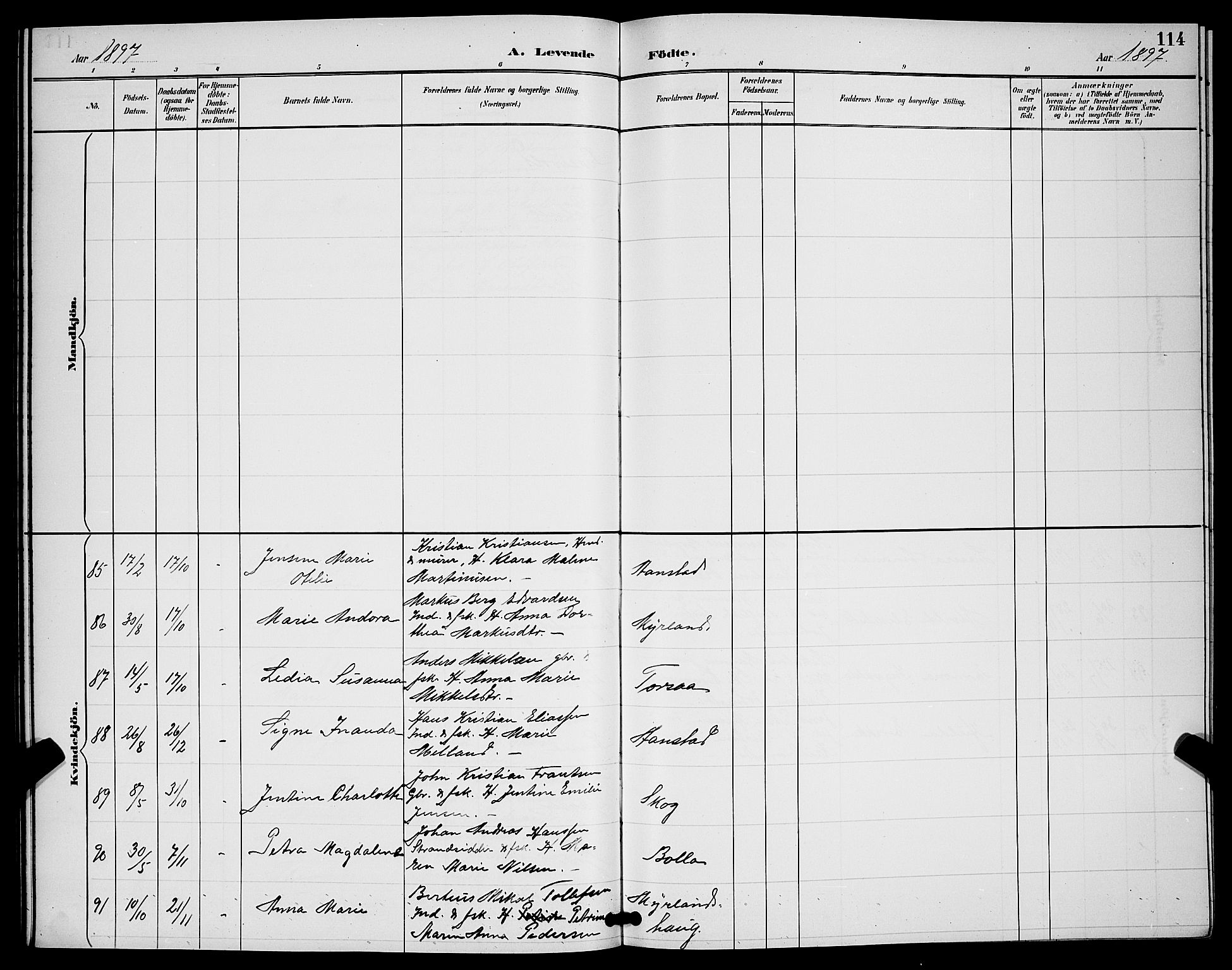 Ibestad sokneprestembete, AV/SATØ-S-0077/H/Ha/Hab/L0008klokker: Parish register (copy) no. 8, 1890-1903, p. 114