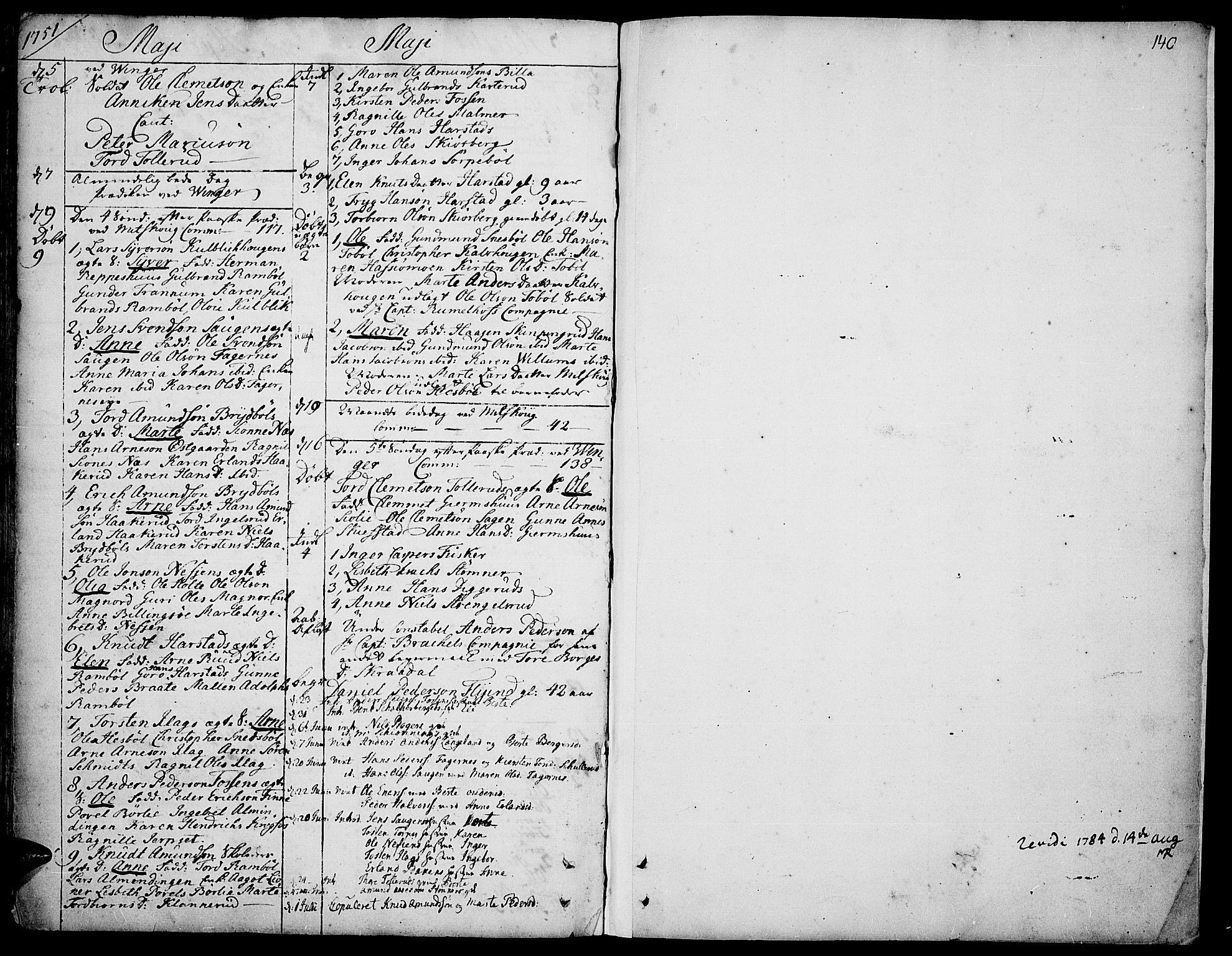 Vinger prestekontor, AV/SAH-PREST-024/H/Ha/Haa/L0002: Parish register (official) no. 2, 1730-1751, p. 140