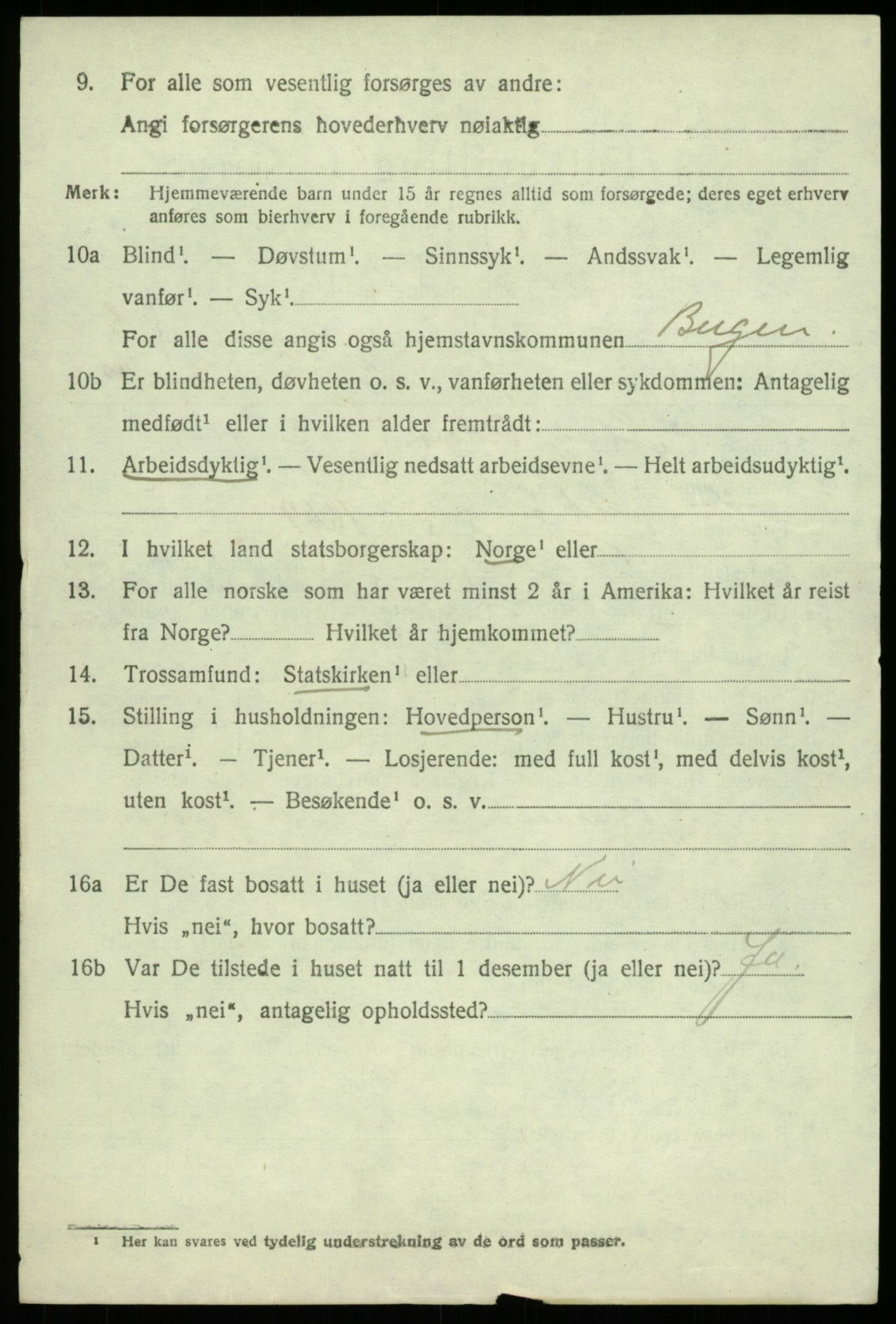 SAB, 1920 census for Os, 1920, p. 6551