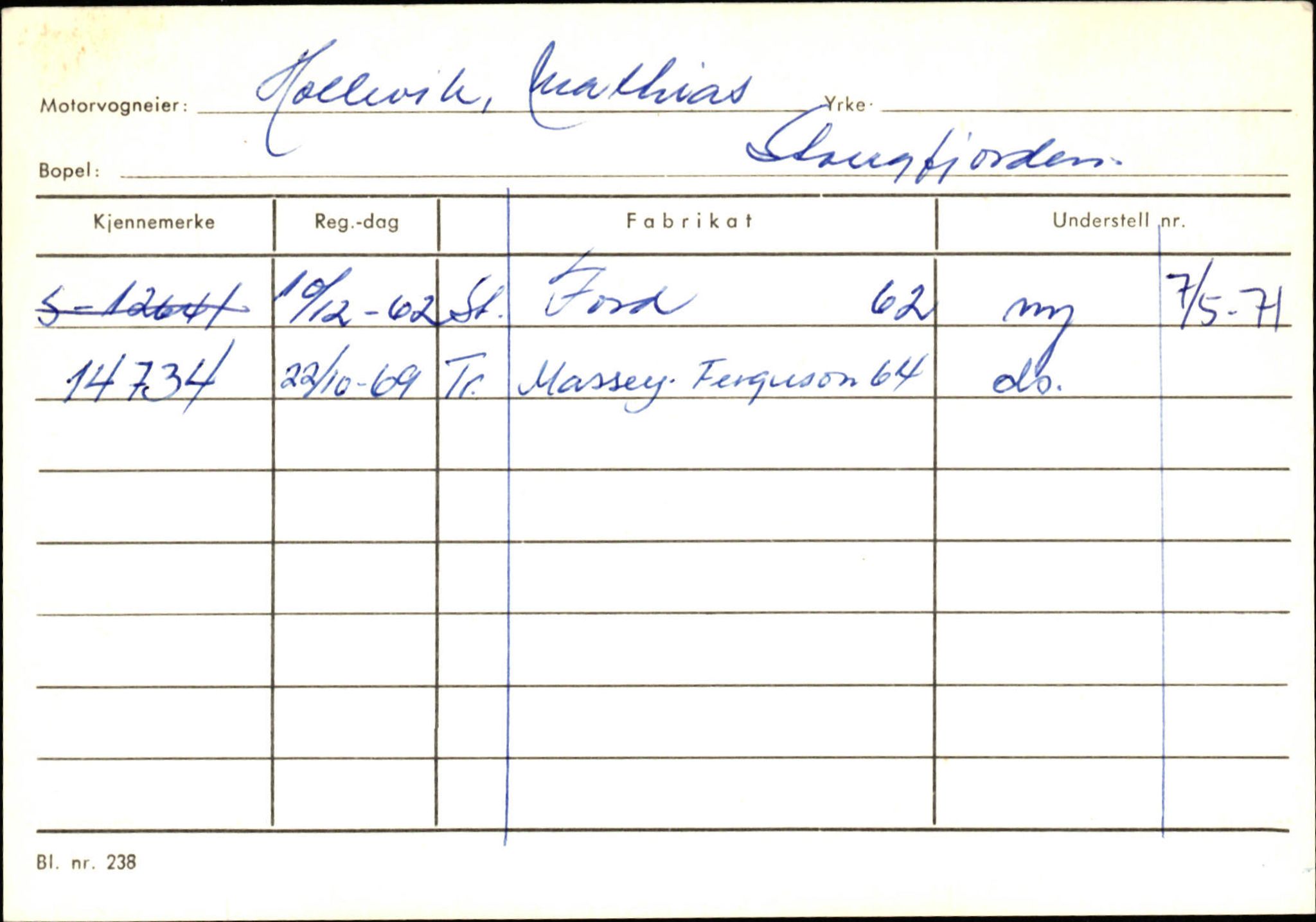 Statens vegvesen, Sogn og Fjordane vegkontor, AV/SAB-A-5301/4/F/L0132: Eigarregister Askvoll A-Å. Balestrand A-Å, 1945-1975, p. 580