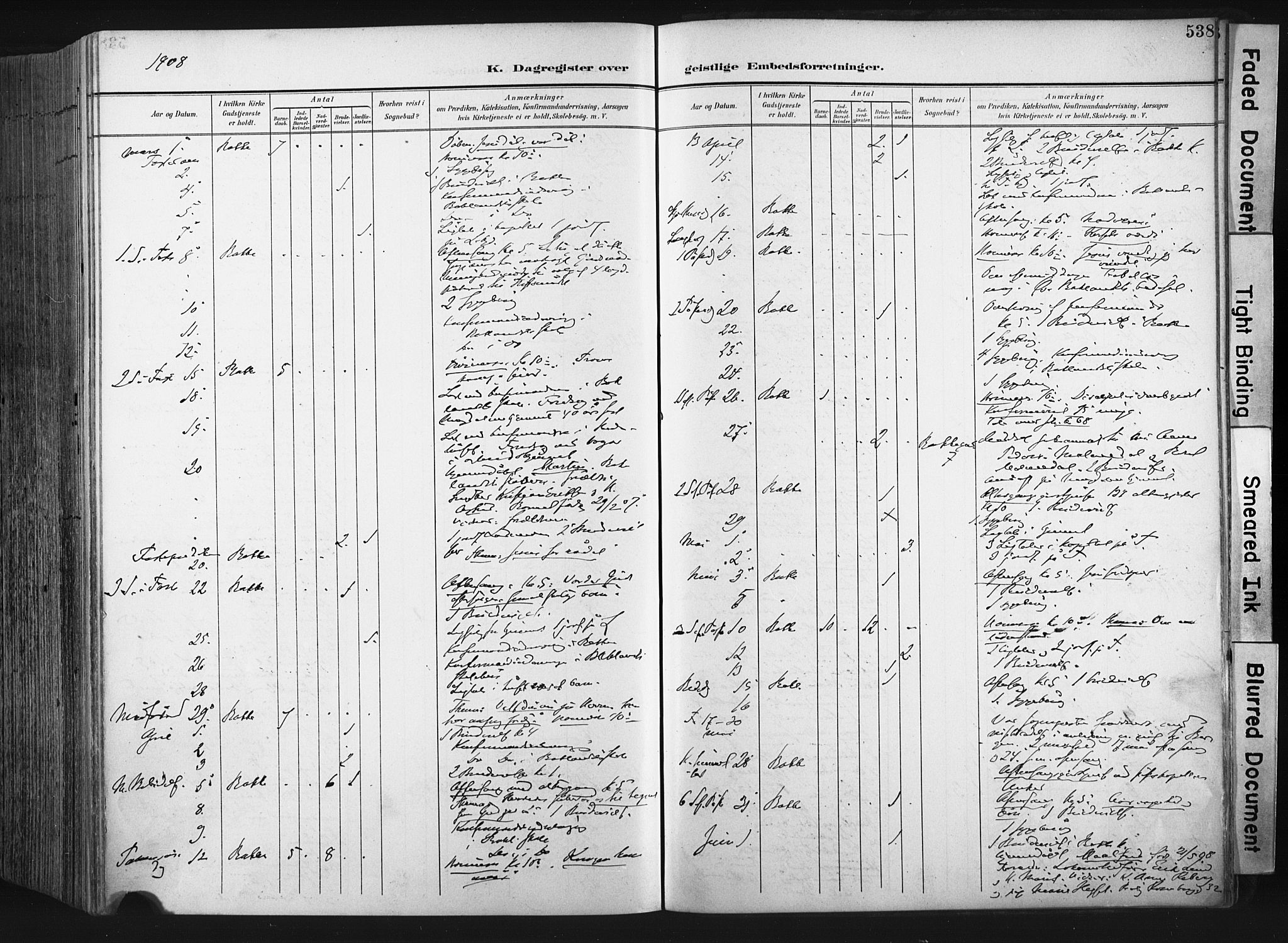 Ministerialprotokoller, klokkerbøker og fødselsregistre - Sør-Trøndelag, SAT/A-1456/604/L0201: Parish register (official) no. 604A21, 1901-1911, p. 538