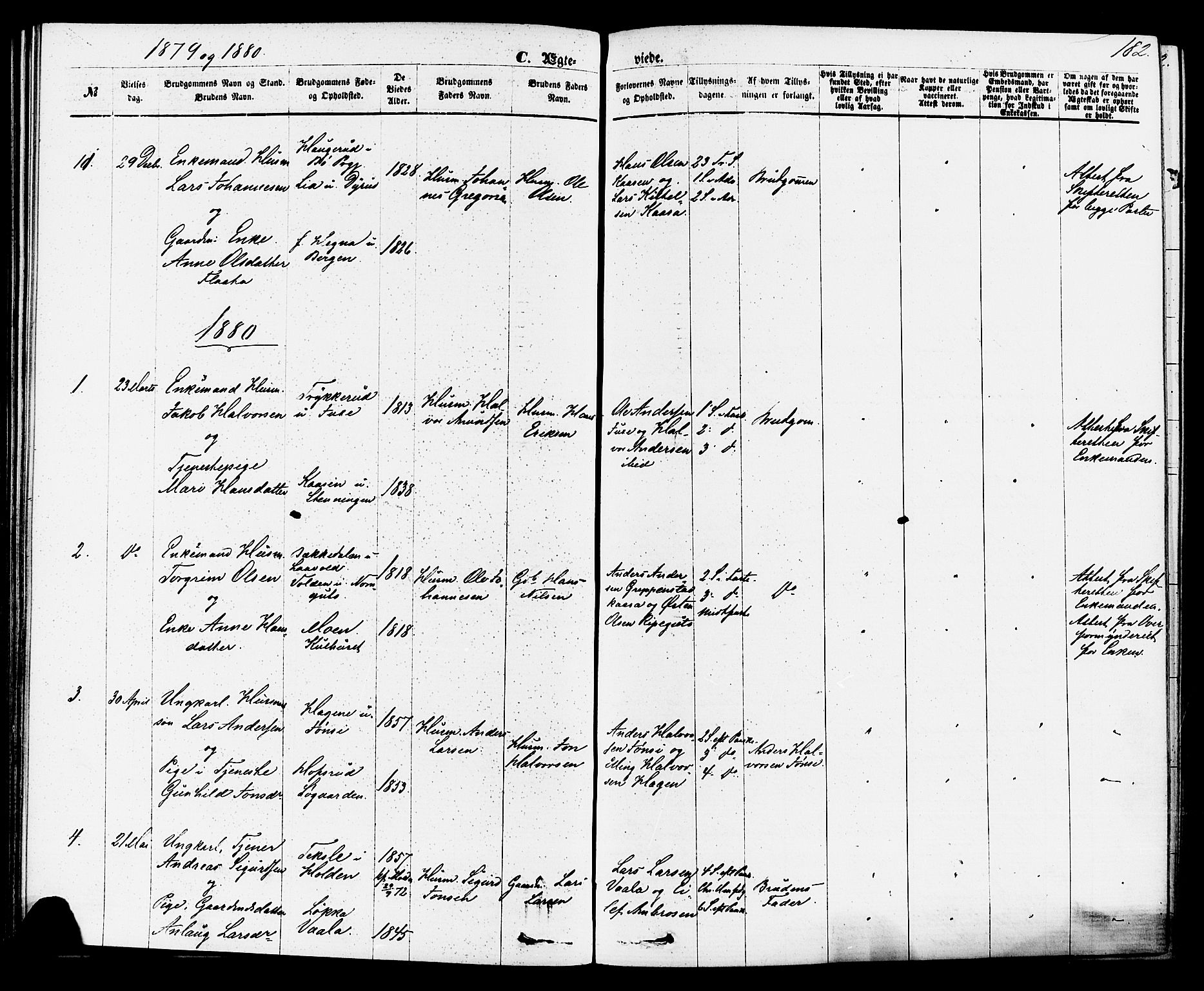 Sauherad kirkebøker, AV/SAKO-A-298/F/Fa/L0008: Parish register (official) no. I 8, 1873-1886, p. 182