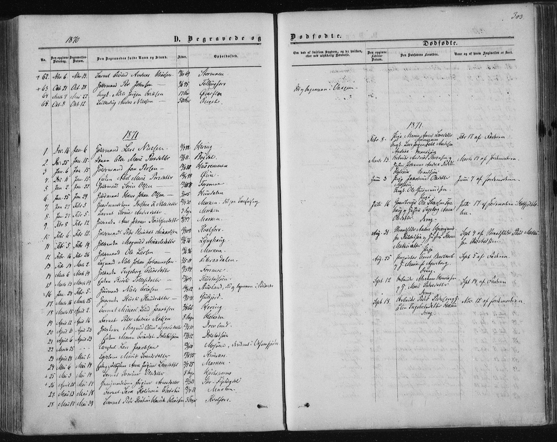 Ministerialprotokoller, klokkerbøker og fødselsregistre - Nordland, SAT/A-1459/820/L0294: Parish register (official) no. 820A15, 1866-1879, p. 303