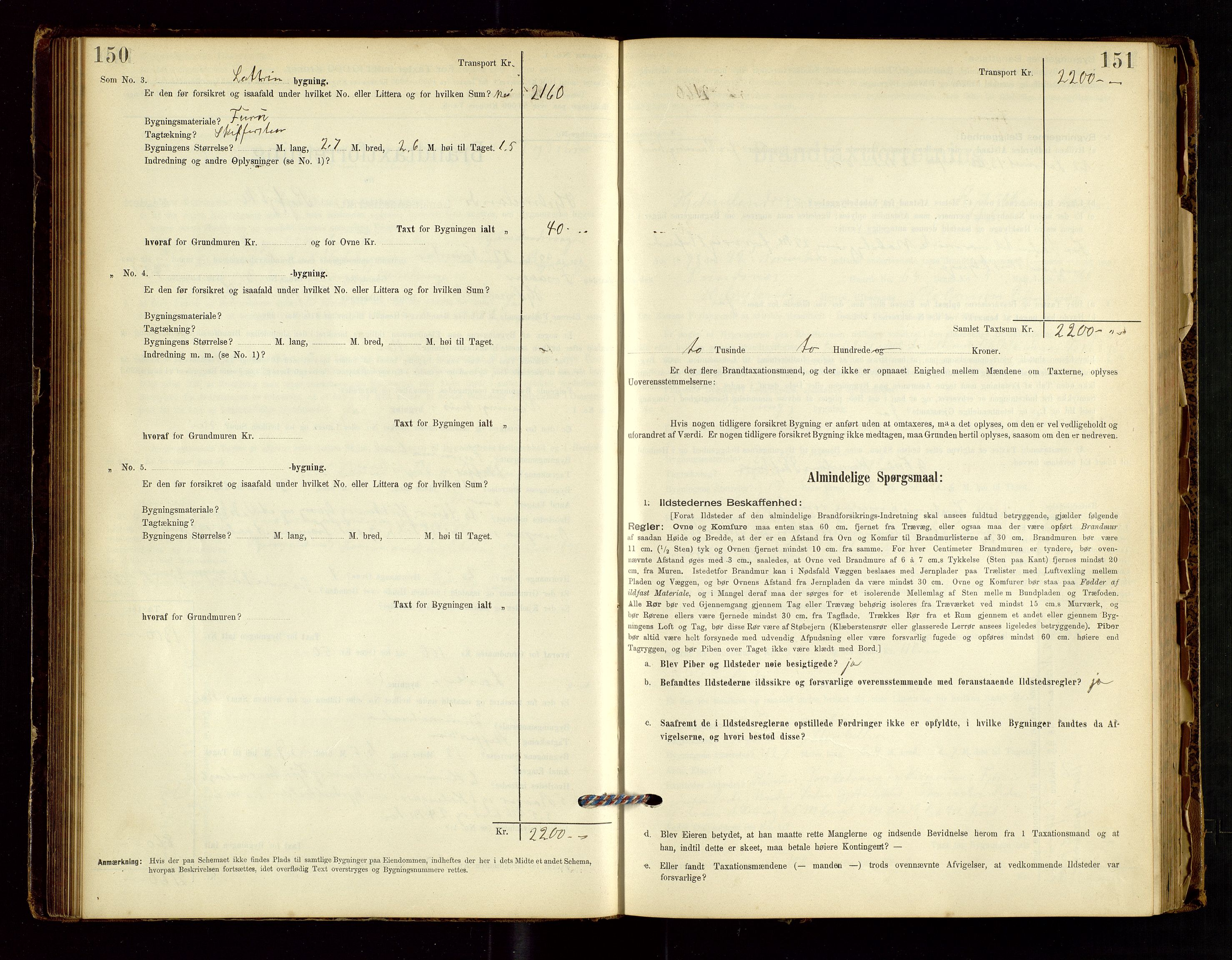 Hjelmeland lensmannskontor, AV/SAST-A-100439/Gob/L0001: "Brandtaxationsprotokol", 1895-1932, p. 150-151