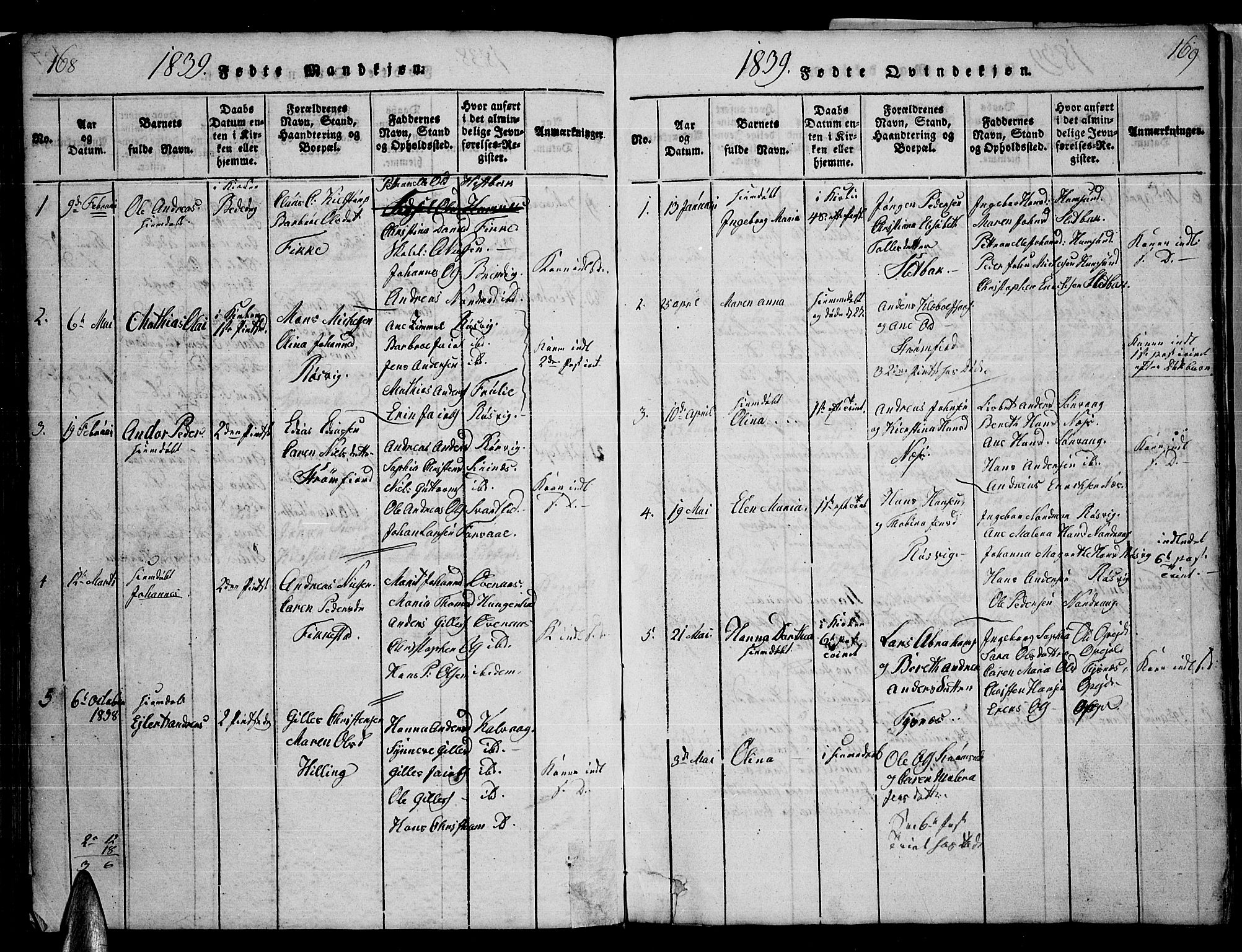 Ministerialprotokoller, klokkerbøker og fødselsregistre - Nordland, AV/SAT-A-1459/859/L0855: Parish register (copy) no. 859C01, 1821-1839, p. 168-169