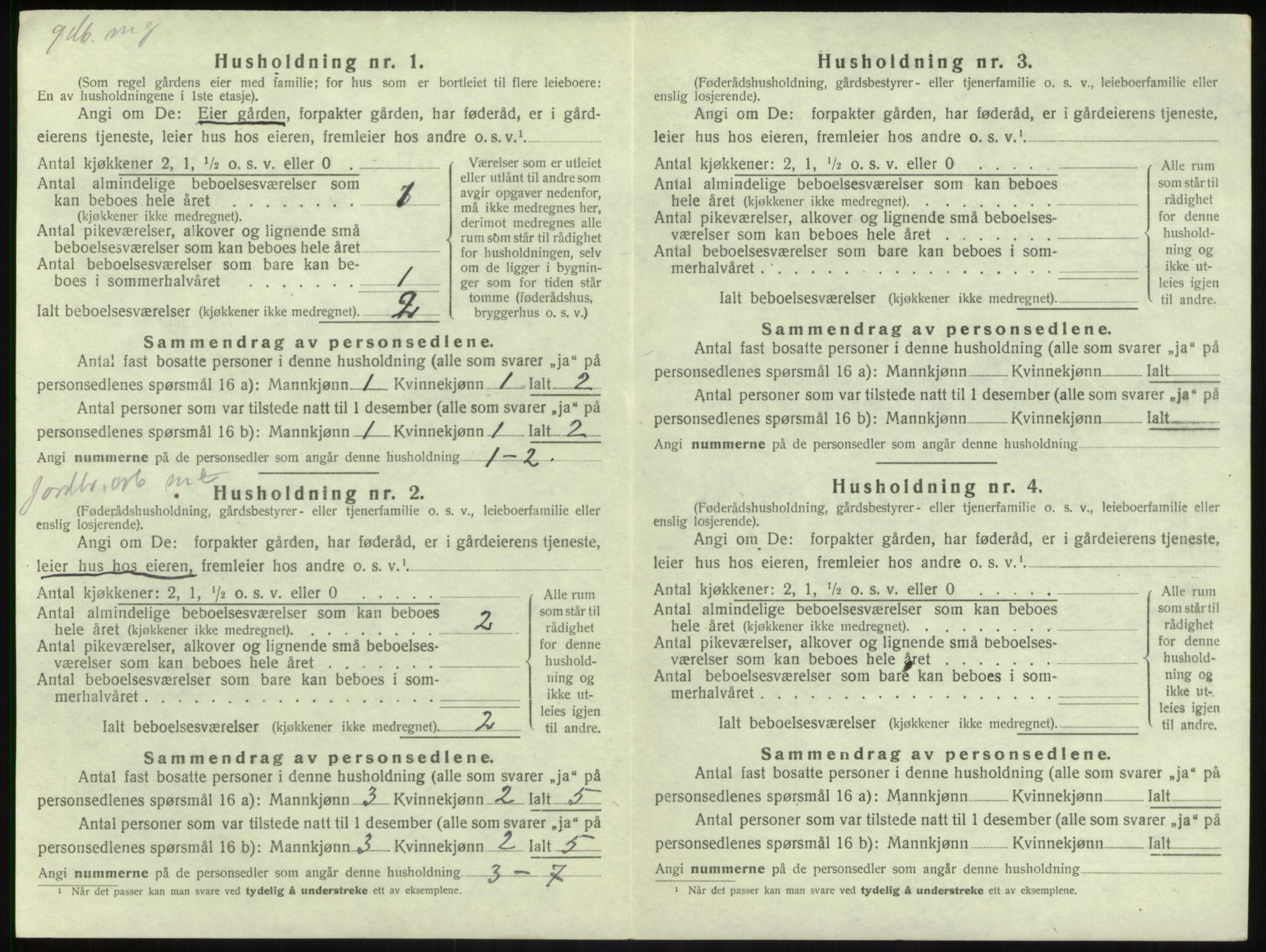 SAB, 1920 census for Balestrand, 1920, p. 285