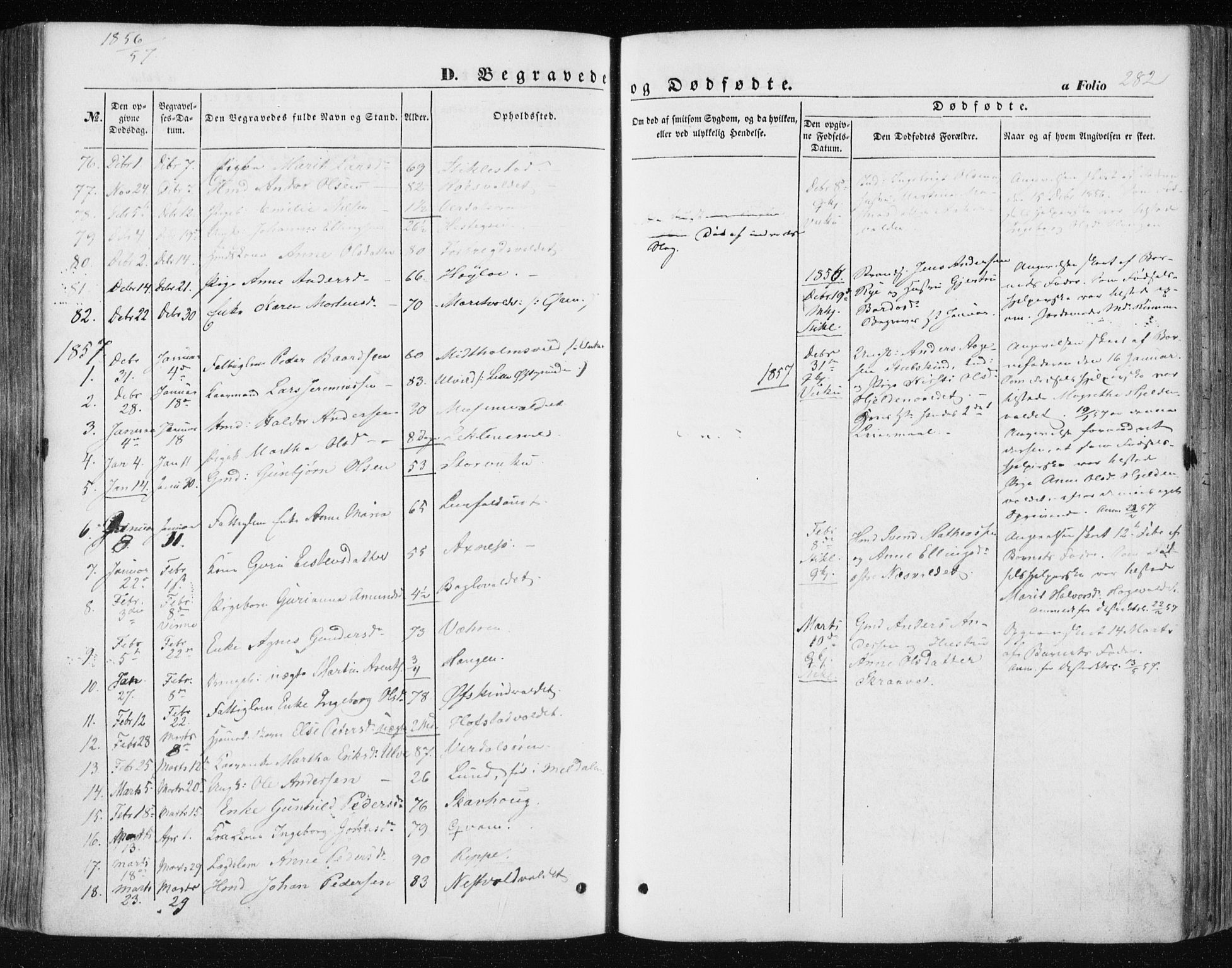 Ministerialprotokoller, klokkerbøker og fødselsregistre - Nord-Trøndelag, SAT/A-1458/723/L0240: Parish register (official) no. 723A09, 1852-1860, p. 282