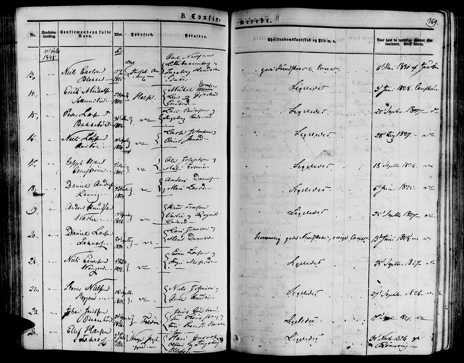 Ministerialprotokoller, klokkerbøker og fødselsregistre - Møre og Romsdal, AV/SAT-A-1454/592/L1025: Parish register (official) no. 592A03 /2, 1831-1849, p. 369