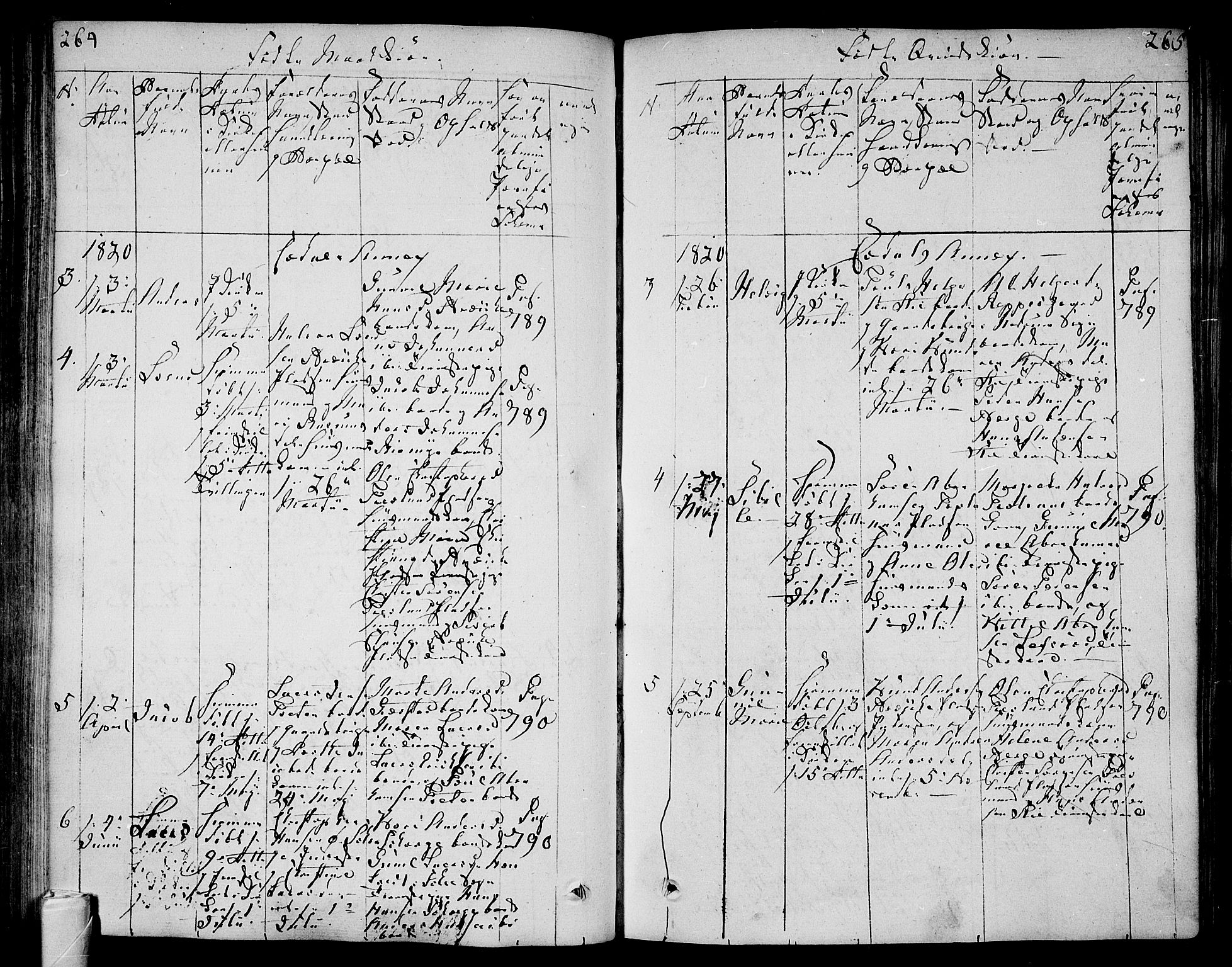 Andebu kirkebøker, AV/SAKO-A-336/F/Fa/L0003: Parish register (official) no. 3 /3, 1815-1828, p. 264-265