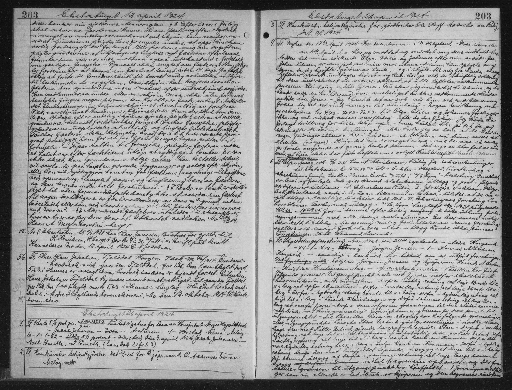 Rana sorenskriveri , AV/SAT-A-1108/1/2/2C/L0018: Mortgage book no. 18, 1923-1928, p. 203, Deed date: 26.04.1924