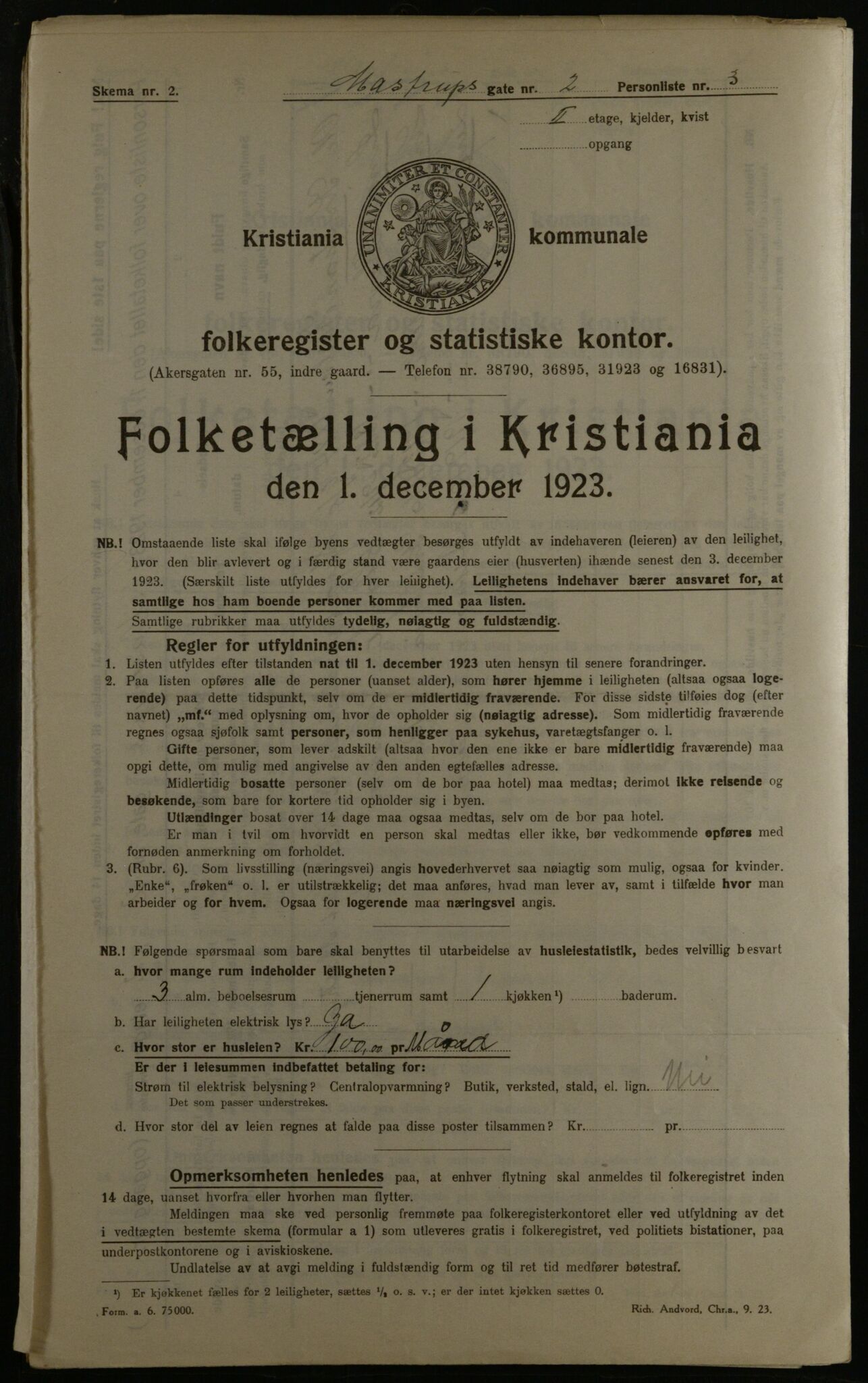 OBA, Municipal Census 1923 for Kristiania, 1923, p. 71751