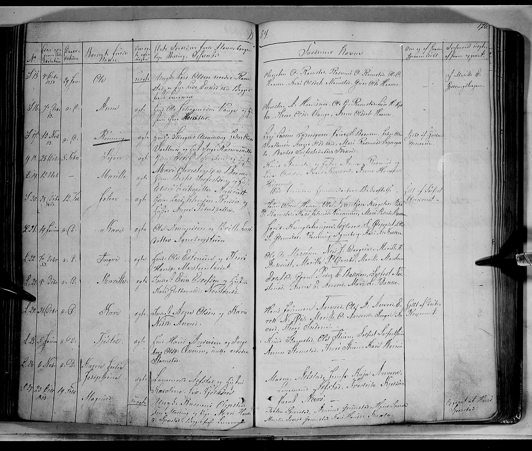 Lom prestekontor, SAH/PREST-070/K/L0006: Parish register (official) no. 6A, 1837-1863, p. 176