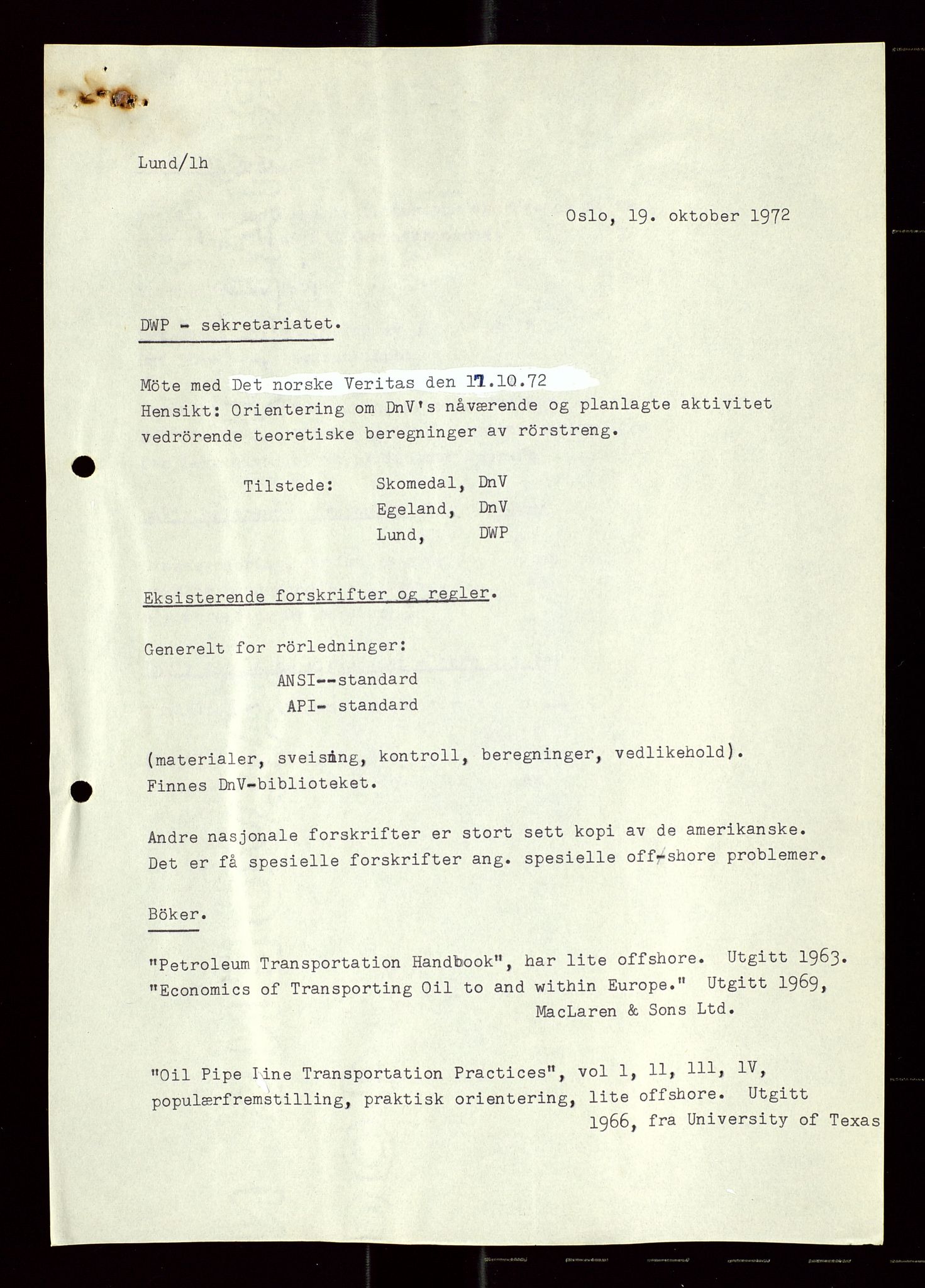 Industridepartementet, Oljekontoret, AV/SAST-A-101348/Di/L0003: DWP, møtereferater, 1972-1974, p. 135