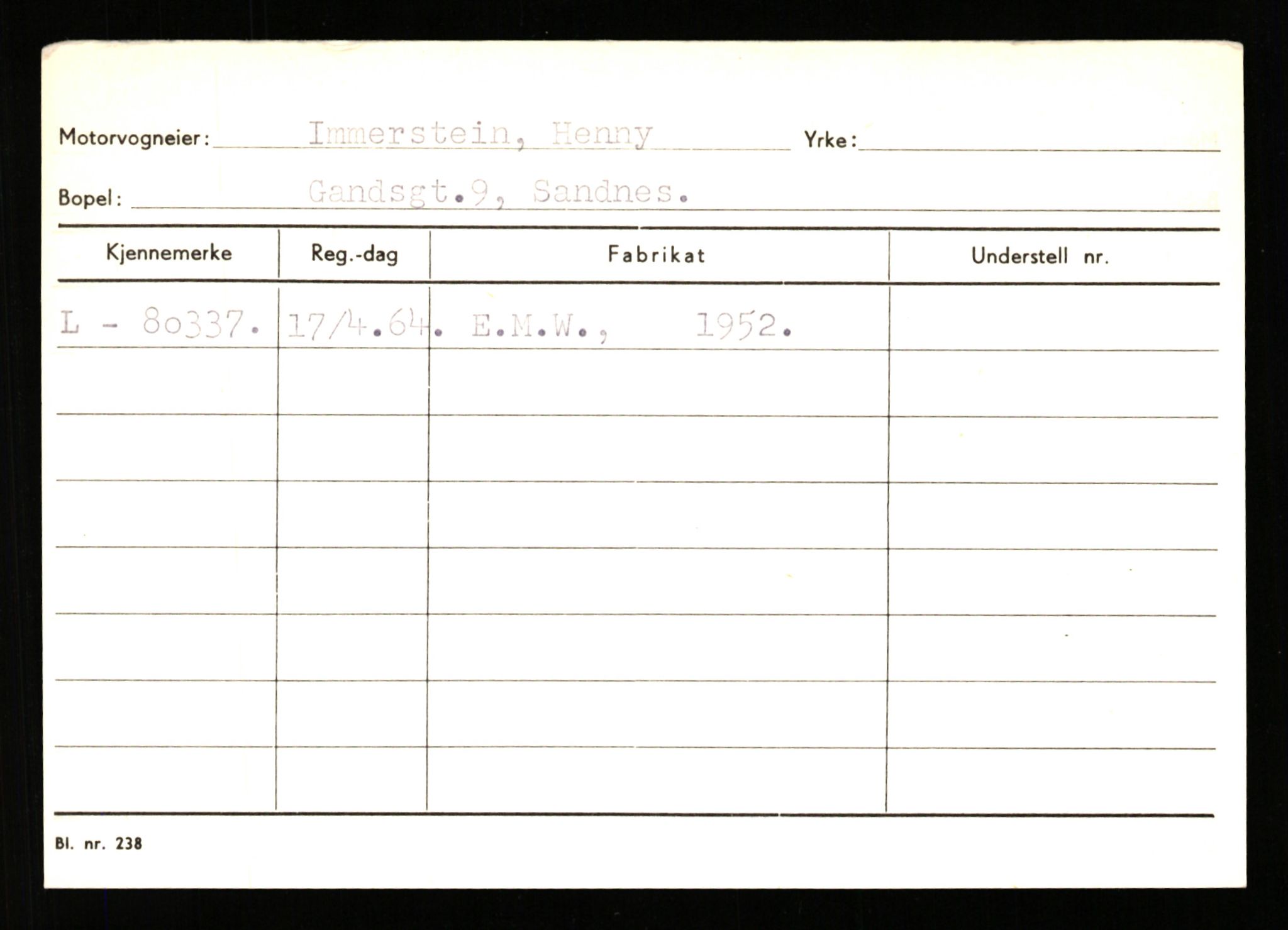 Stavanger trafikkstasjon, SAST/A-101942/0/H/L0017: Høymark - Isaksen, 1930-1971, p. 2432