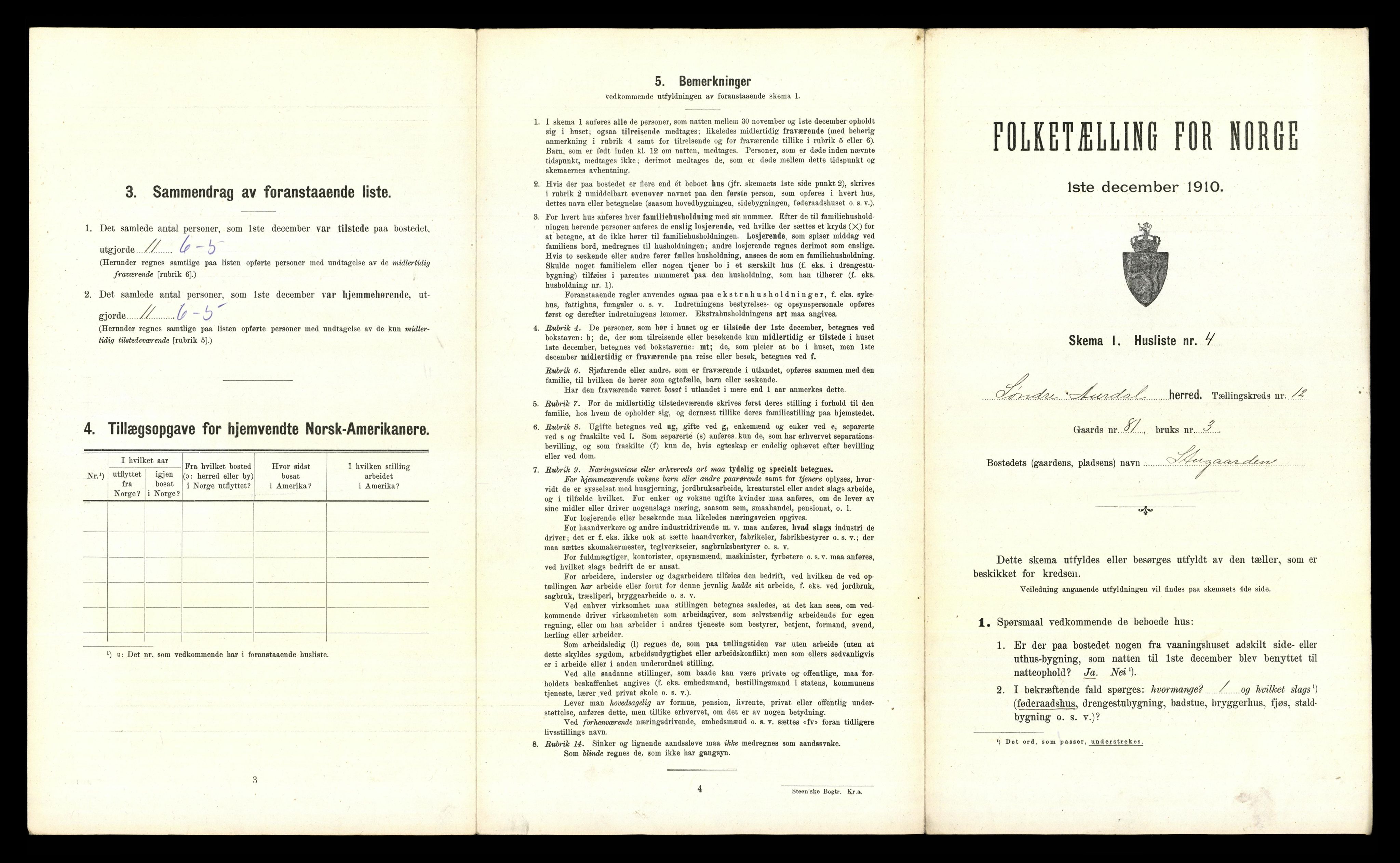 RA, 1910 census for Sør-Aurdal, 1910, p. 1203