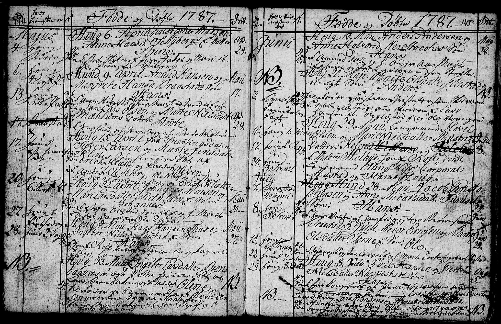 Vardal prestekontor, AV/SAH-PREST-100/H/Ha/Hab/L0001: Parish register (copy) no. 1, 1771-1790, p. 144-145