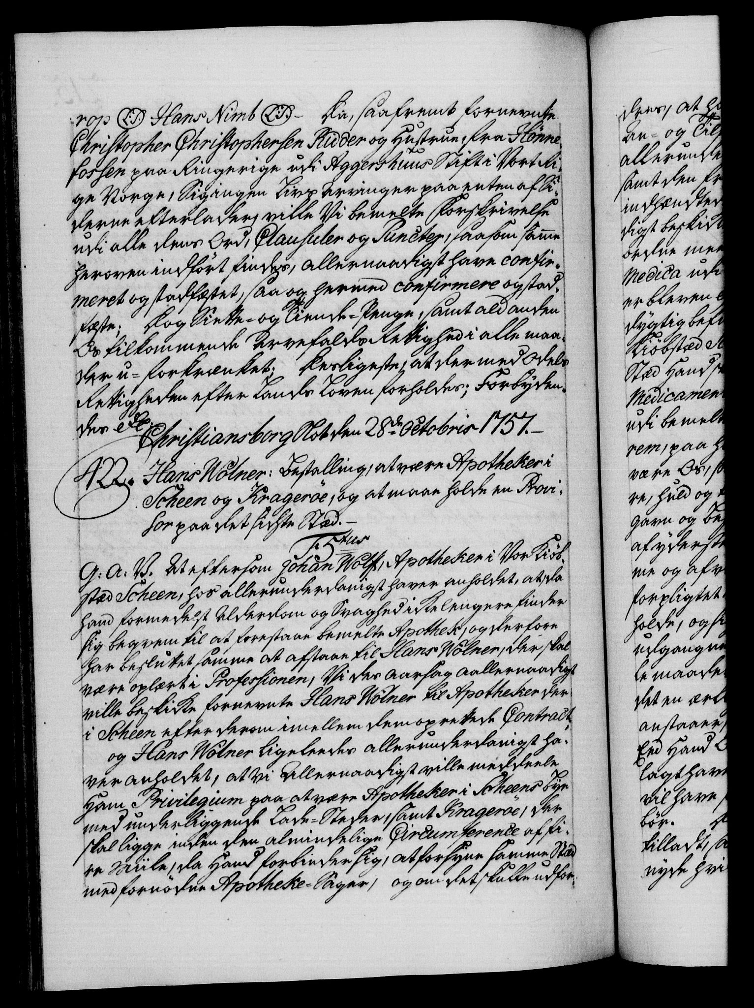 Danske Kanselli 1572-1799, RA/EA-3023/F/Fc/Fca/Fcaa/L0040: Norske registre, 1757-1759, p. 215b