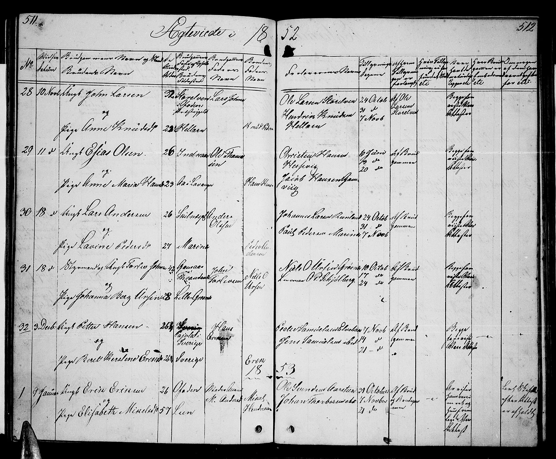 Ibestad sokneprestembete, SATØ/S-0077/H/Ha/Hab/L0004klokker: Parish register (copy) no. 4, 1852-1860, p. 511-512