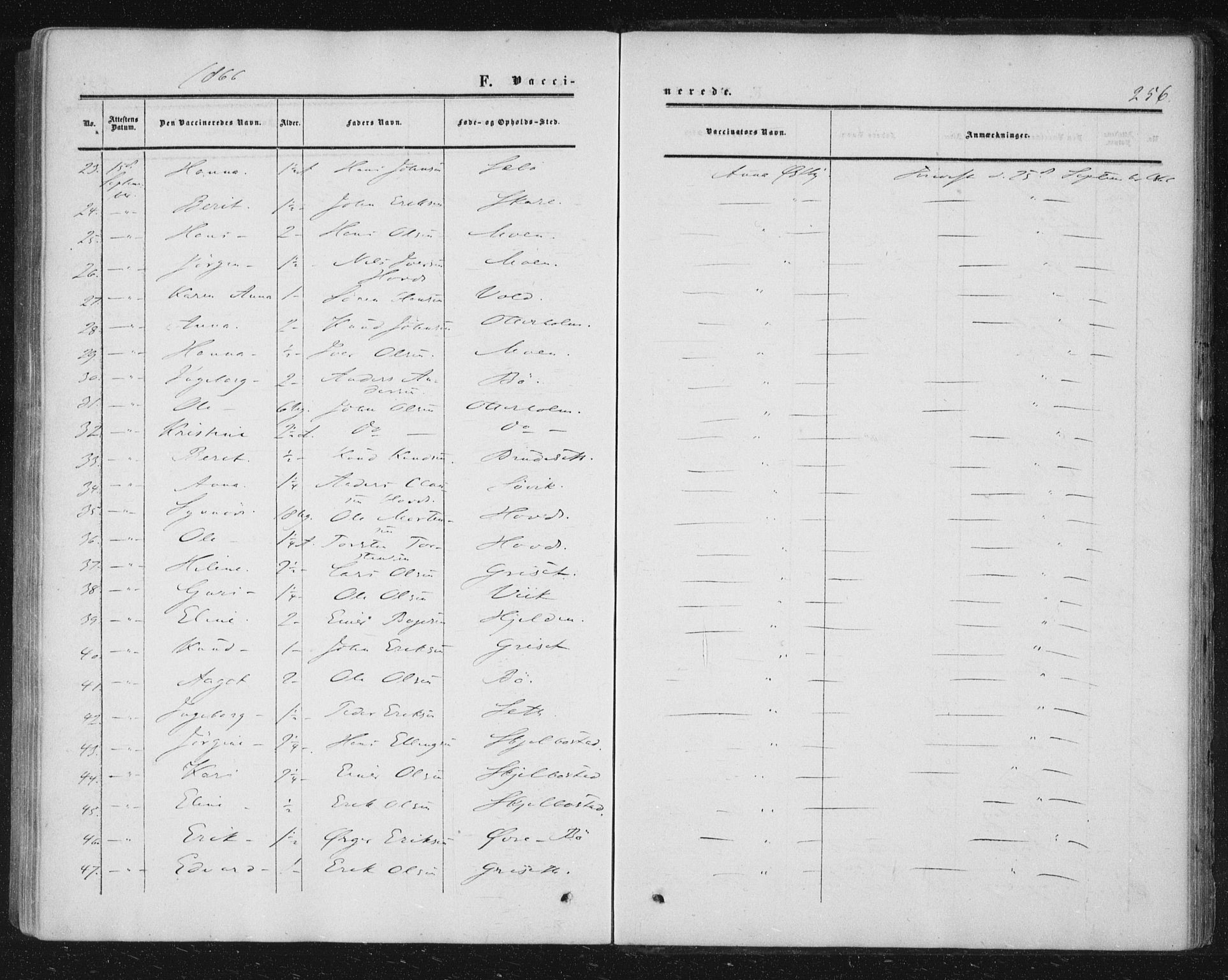 Ministerialprotokoller, klokkerbøker og fødselsregistre - Møre og Romsdal, AV/SAT-A-1454/543/L0562: Parish register (official) no. 543A02, 1854-1884, p. 256