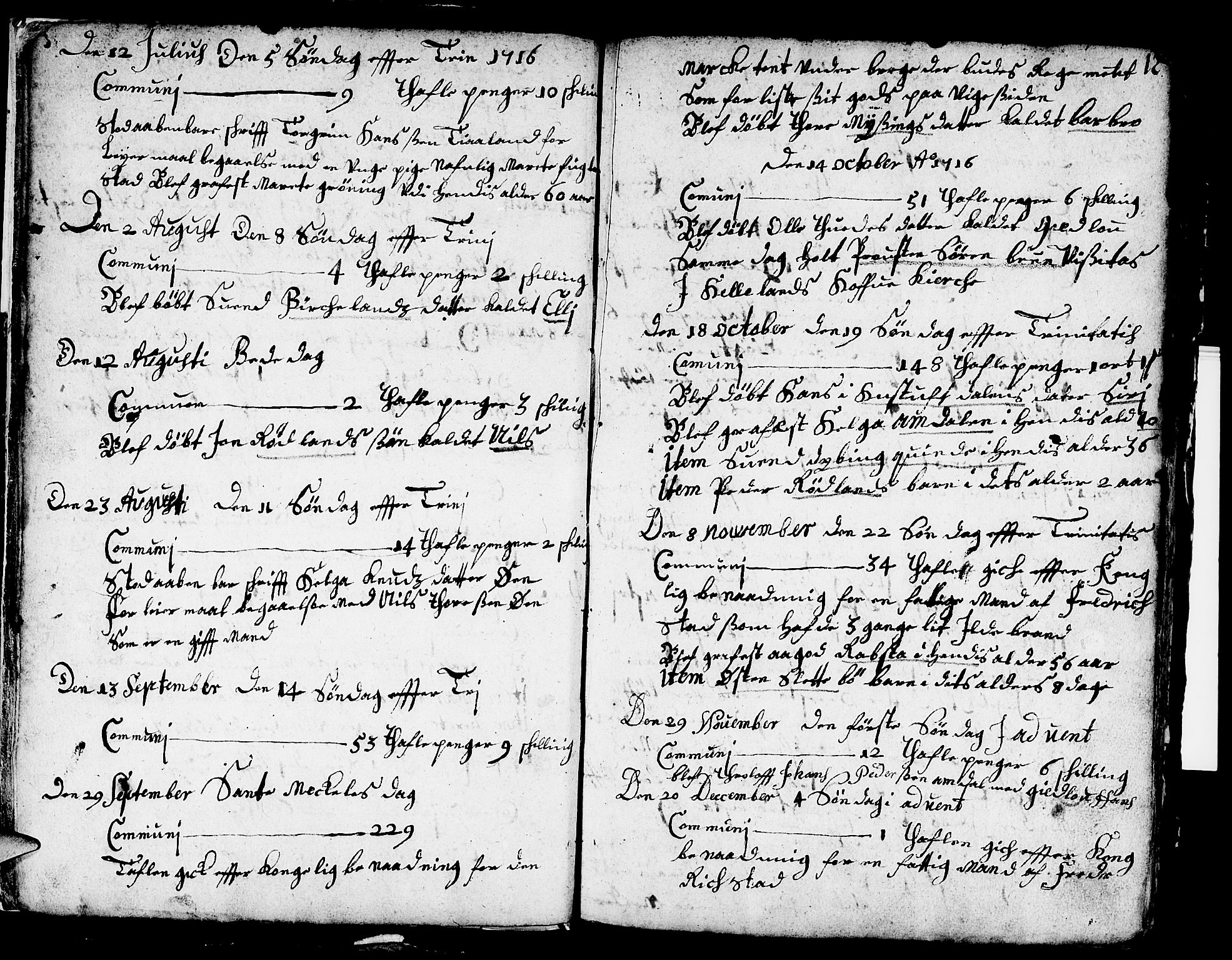 Helleland sokneprestkontor, AV/SAST-A-101810: Parish register (official) no. A 1 /1, 1713-1761, p. 12