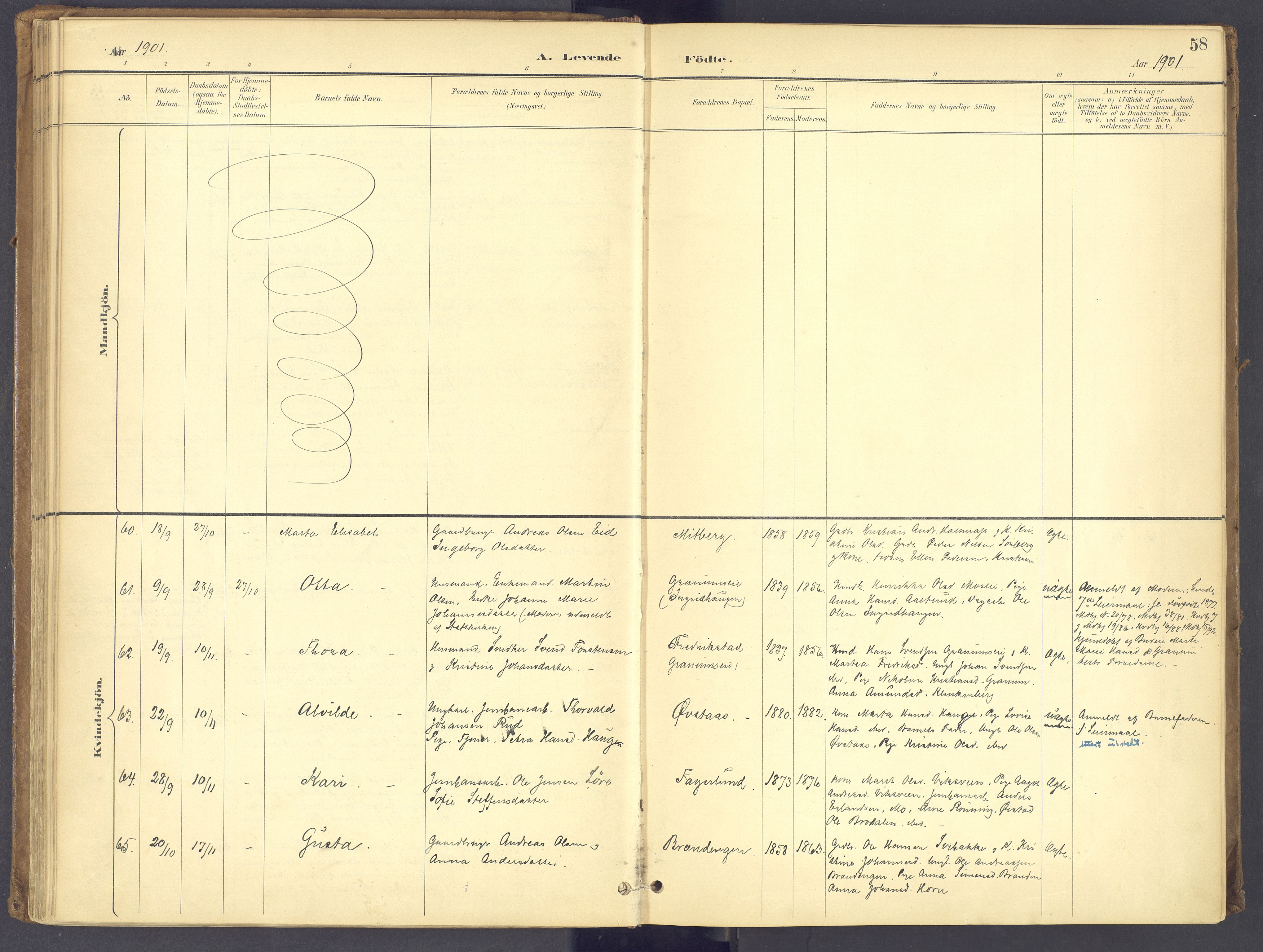 Søndre Land prestekontor, AV/SAH-PREST-122/K/L0006: Parish register (official) no. 6, 1895-1904, p. 58