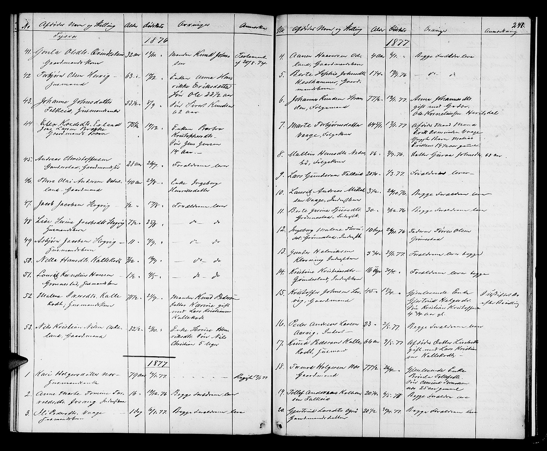 Karmsund sorenskriveri, AV/SAST-A-100311/01/IV/IVAB/L0002: DØDSFALLSPROT. SKUD/AV/TORV/SKJOLD/TYSVÆR, 1862-1901, p. 240b-241a