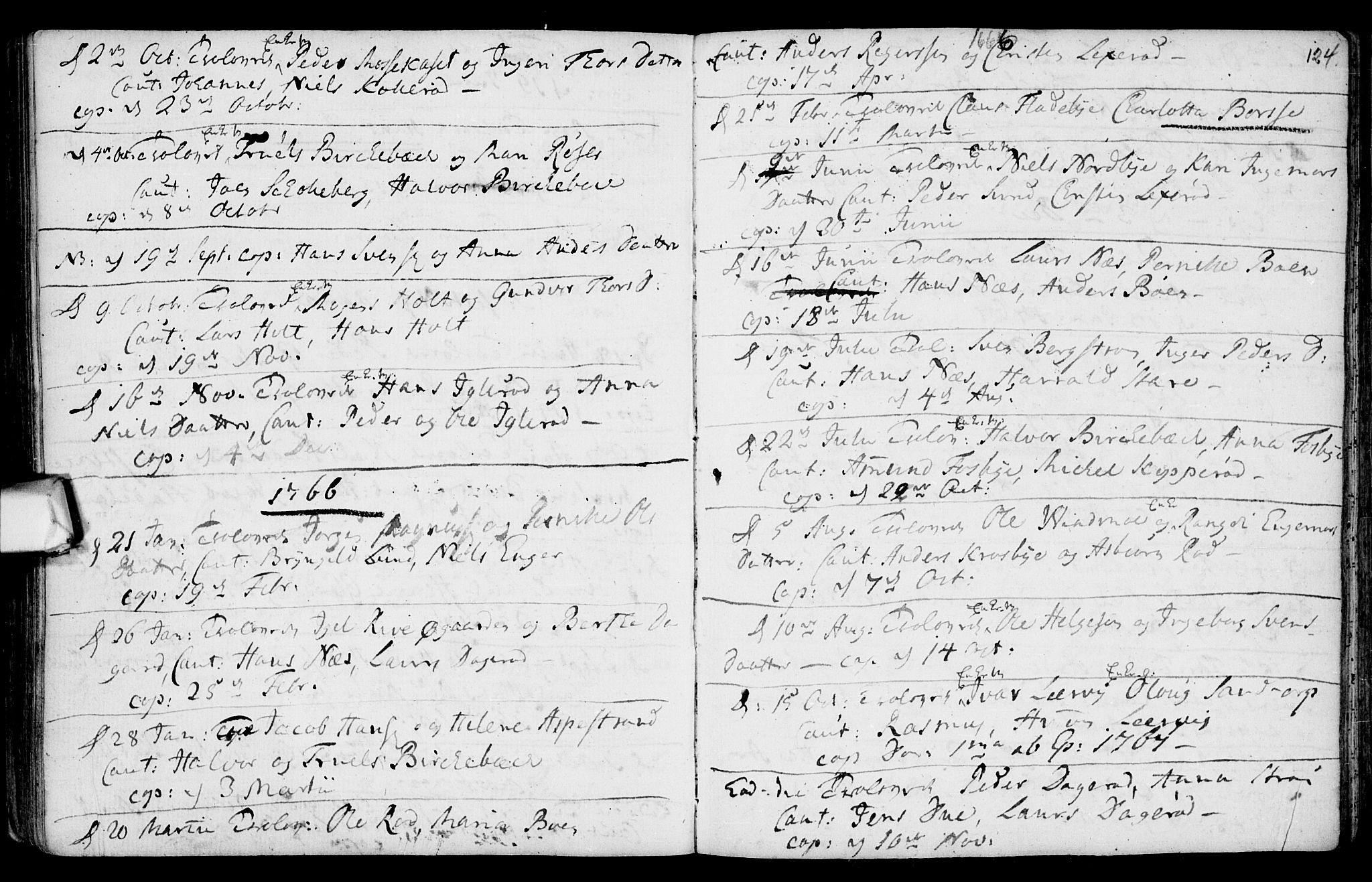 Aremark prestekontor Kirkebøker, SAO/A-10899/F/Fa/L0003: Parish register (official) no. I 3, 1745-1795, p. 124