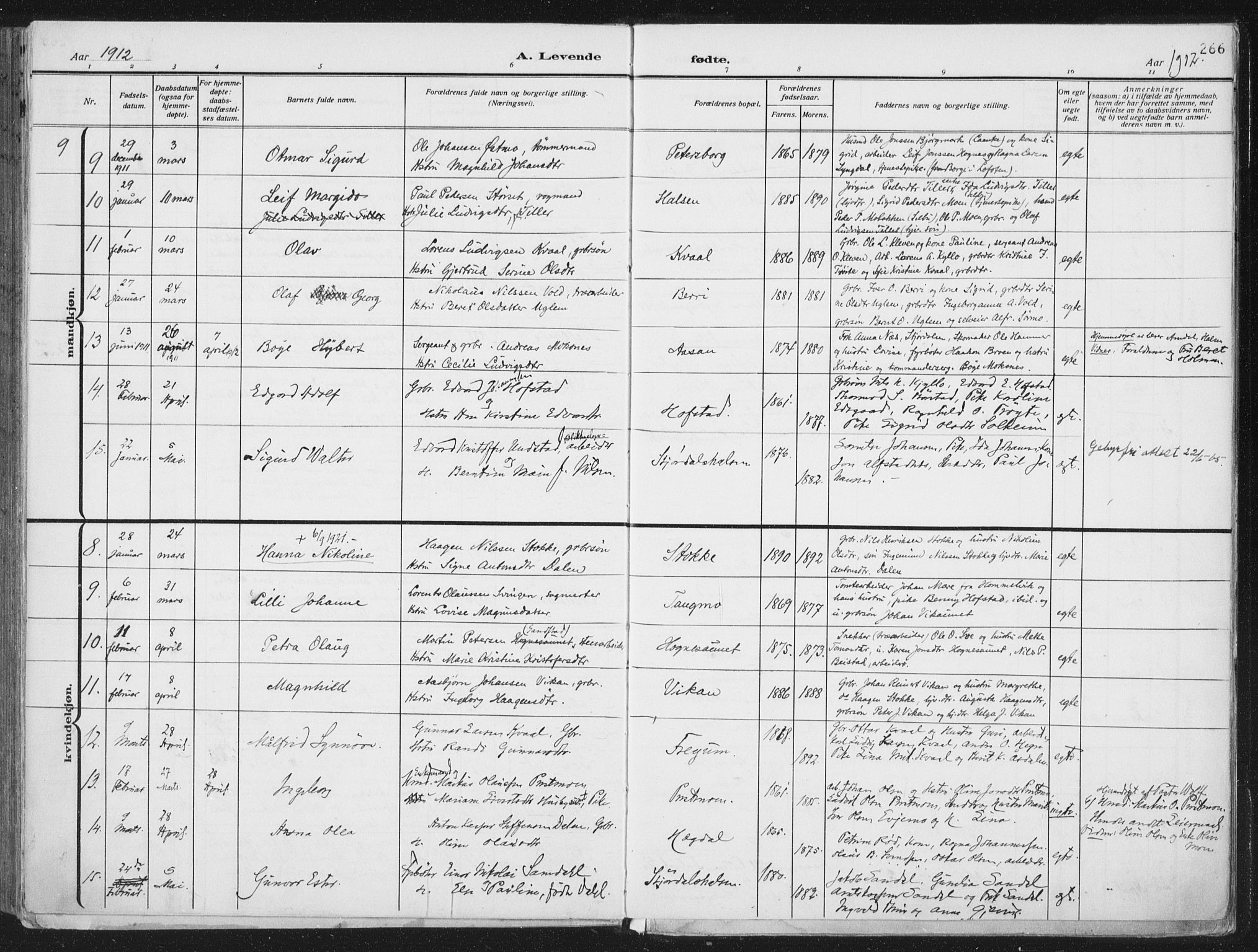 Ministerialprotokoller, klokkerbøker og fødselsregistre - Nord-Trøndelag, SAT/A-1458/709/L0082: Parish register (official) no. 709A22, 1896-1916, p. 266