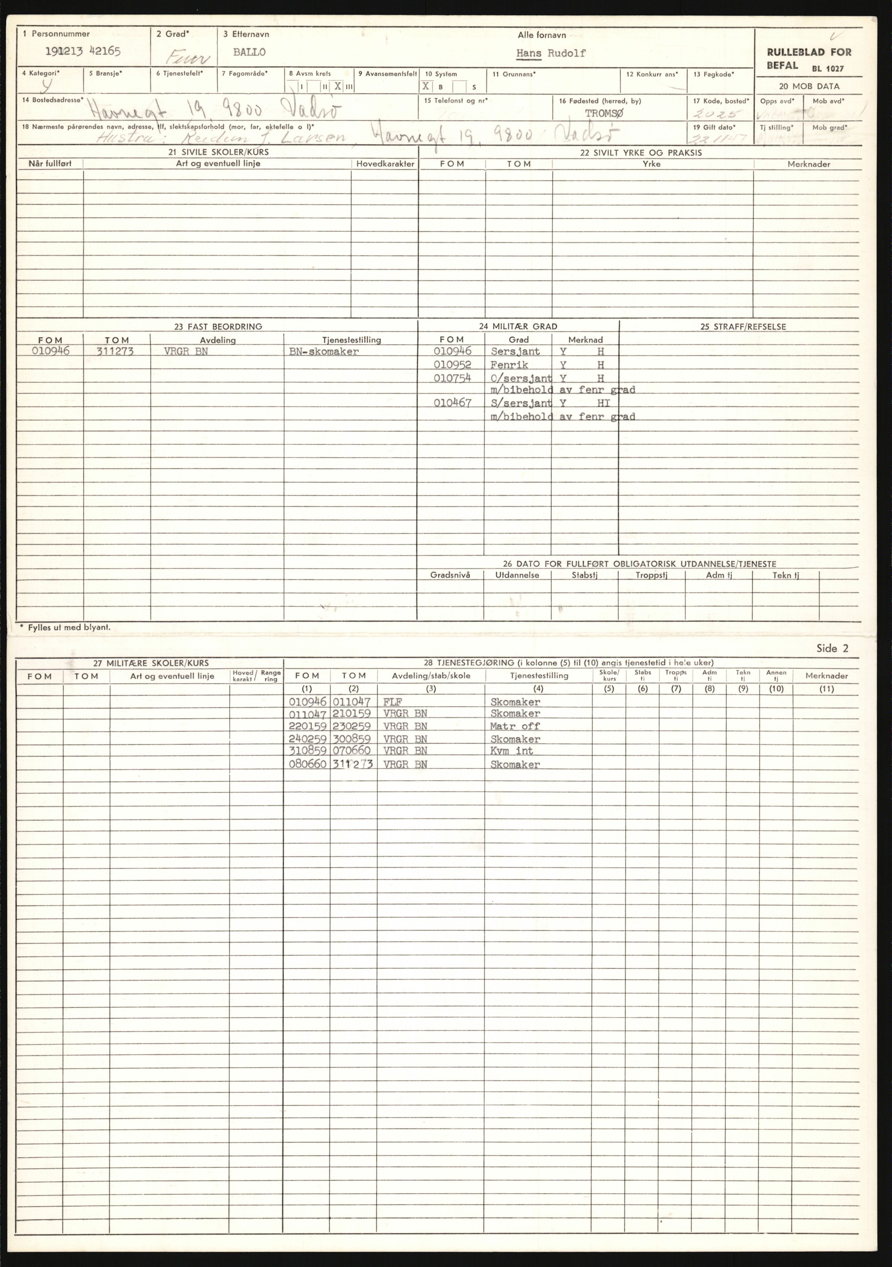 Forsvaret, Varanger bataljon, AV/RA-RAFA-2258/1/D/L0455: Rulleblad og tjenesteuttalelser for befal født 1894-1896, 1901-1909 og 1911-1915, 1894-1915, p. 214