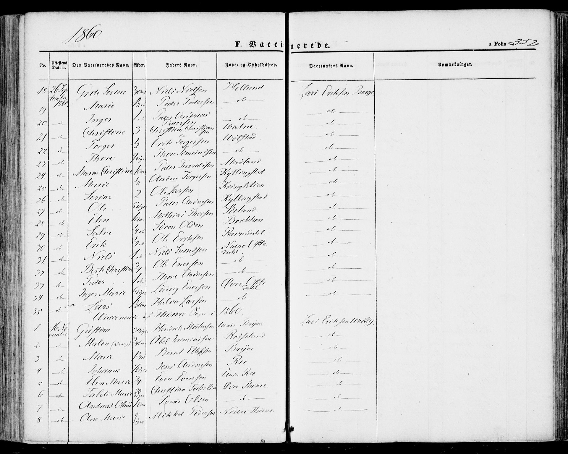 Lye sokneprestkontor, AV/SAST-A-101794/001/30BA/L0007: Parish register (official) no. A 6, 1856-1871, p. 352