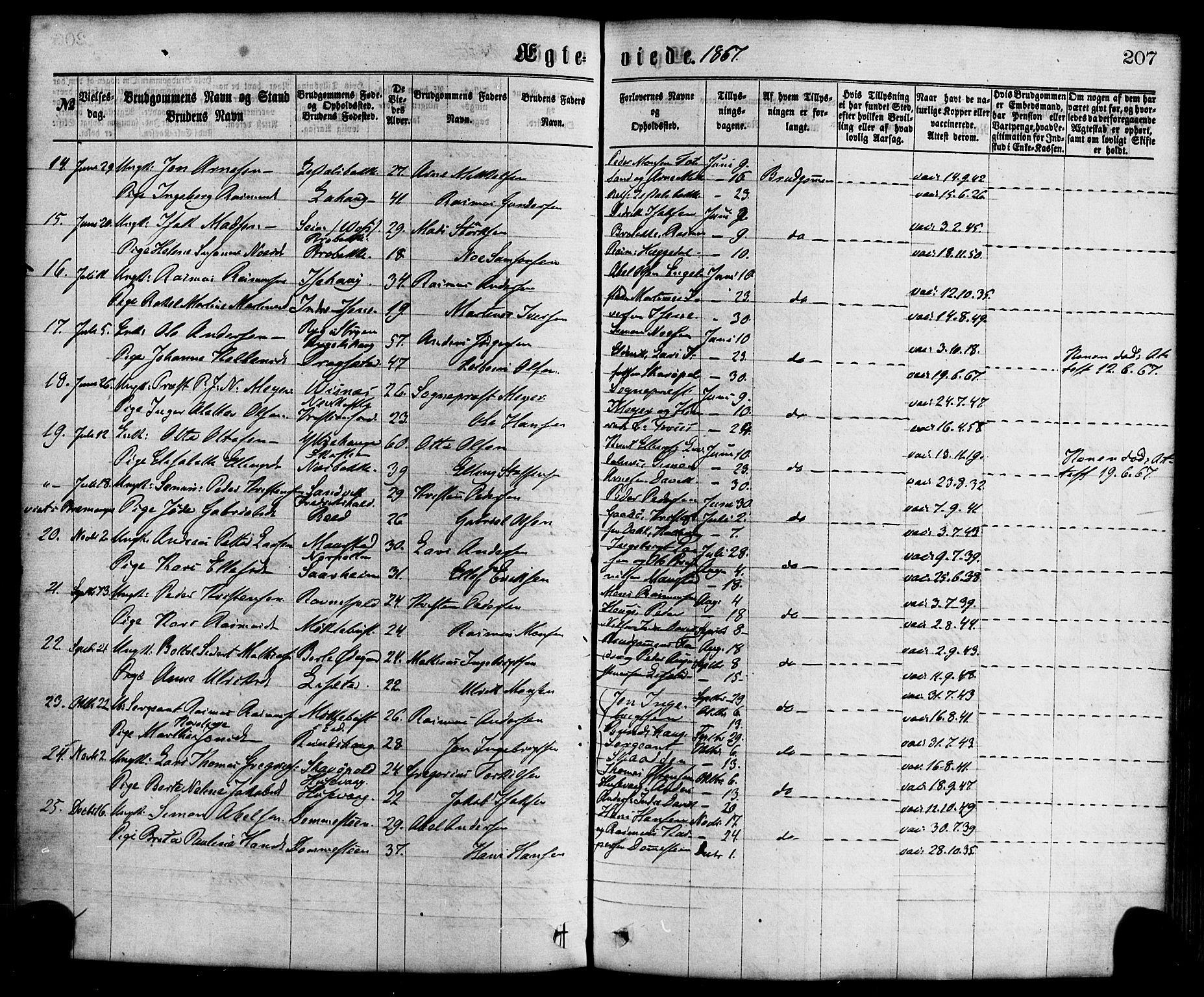 Davik sokneprestembete, SAB/A-79701/H/Haa/Haaa/L0006: Parish register (official) no. A 6, 1867-1881, p. 207