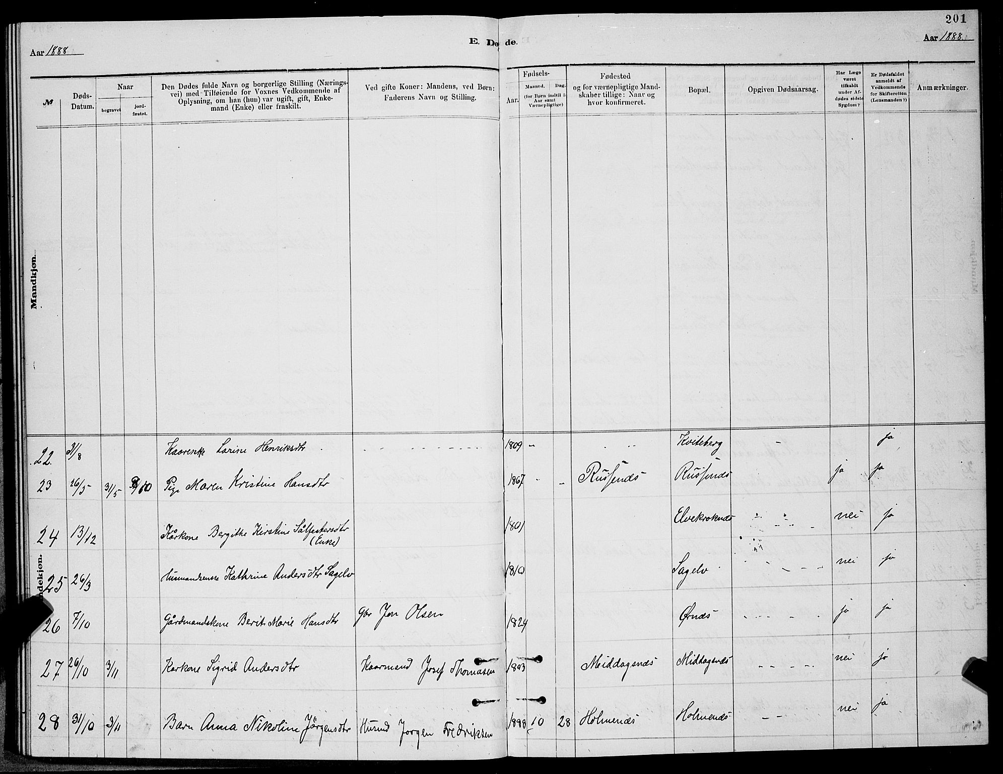 Balsfjord sokneprestembete, SATØ/S-1303/G/Ga/L0007klokker: Parish register (copy) no. 7, 1878-1889, p. 201