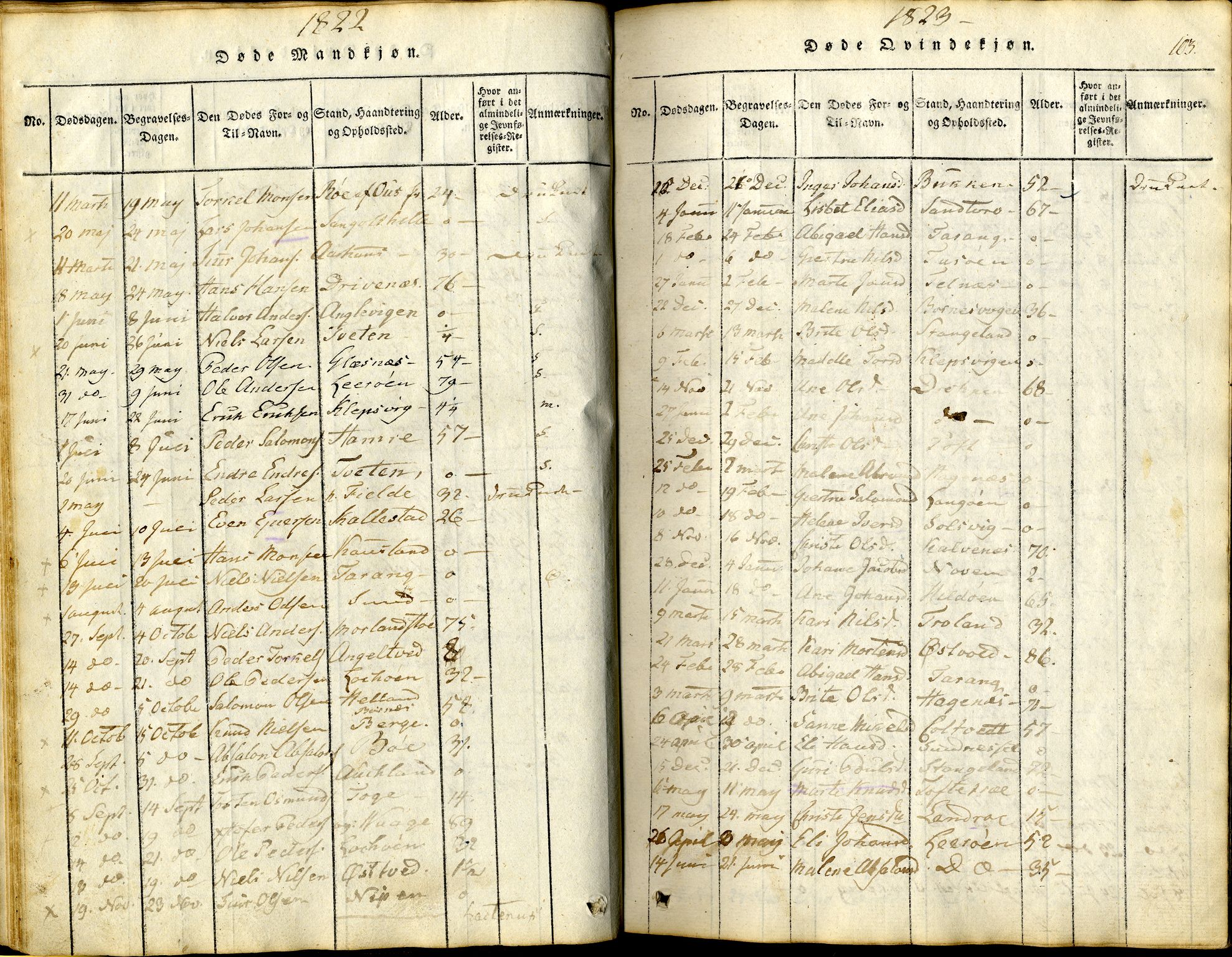 Sund sokneprestembete, SAB/A-99930: Parish register (official) no. A 11, 1814-1825, p. 103