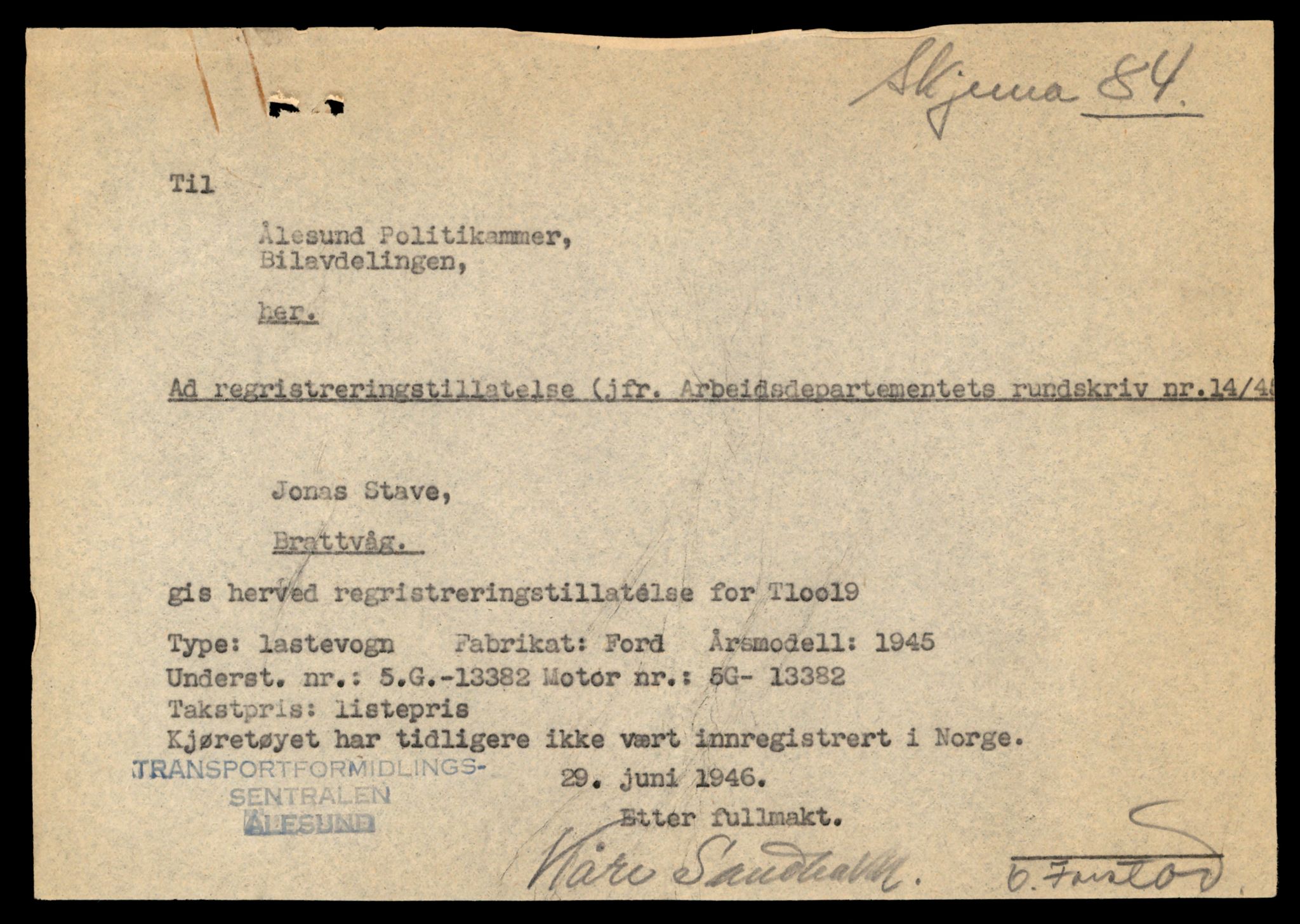 Møre og Romsdal vegkontor - Ålesund trafikkstasjon, AV/SAT-A-4099/F/Fe/L0036: Registreringskort for kjøretøy T 12831 - T 13030, 1927-1998, p. 169