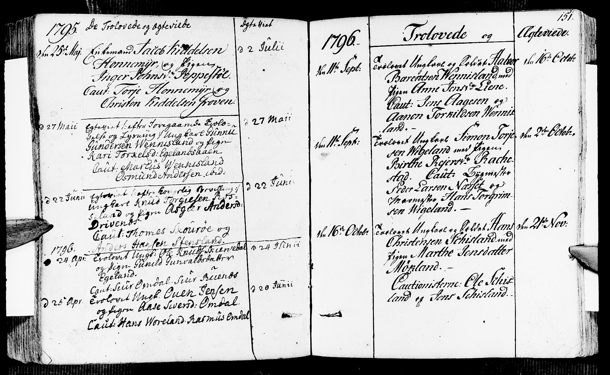 Vennesla sokneprestkontor, AV/SAK-1111-0045/Fa/Fab/L0002: Parish register (official) no. A 2, 1794-1834, p. 151