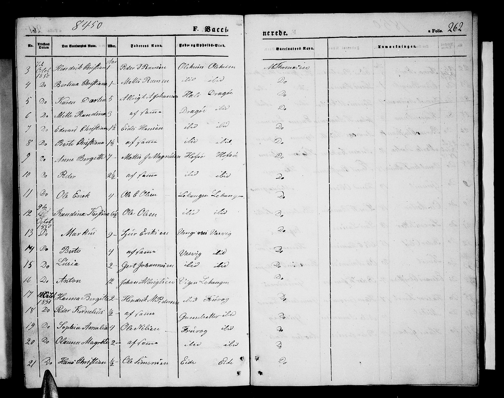Tranøy sokneprestkontor, SATØ/S-1313/I/Ia/Iab/L0002klokker: Parish register (copy) no. 2, 1847-1860, p. 262