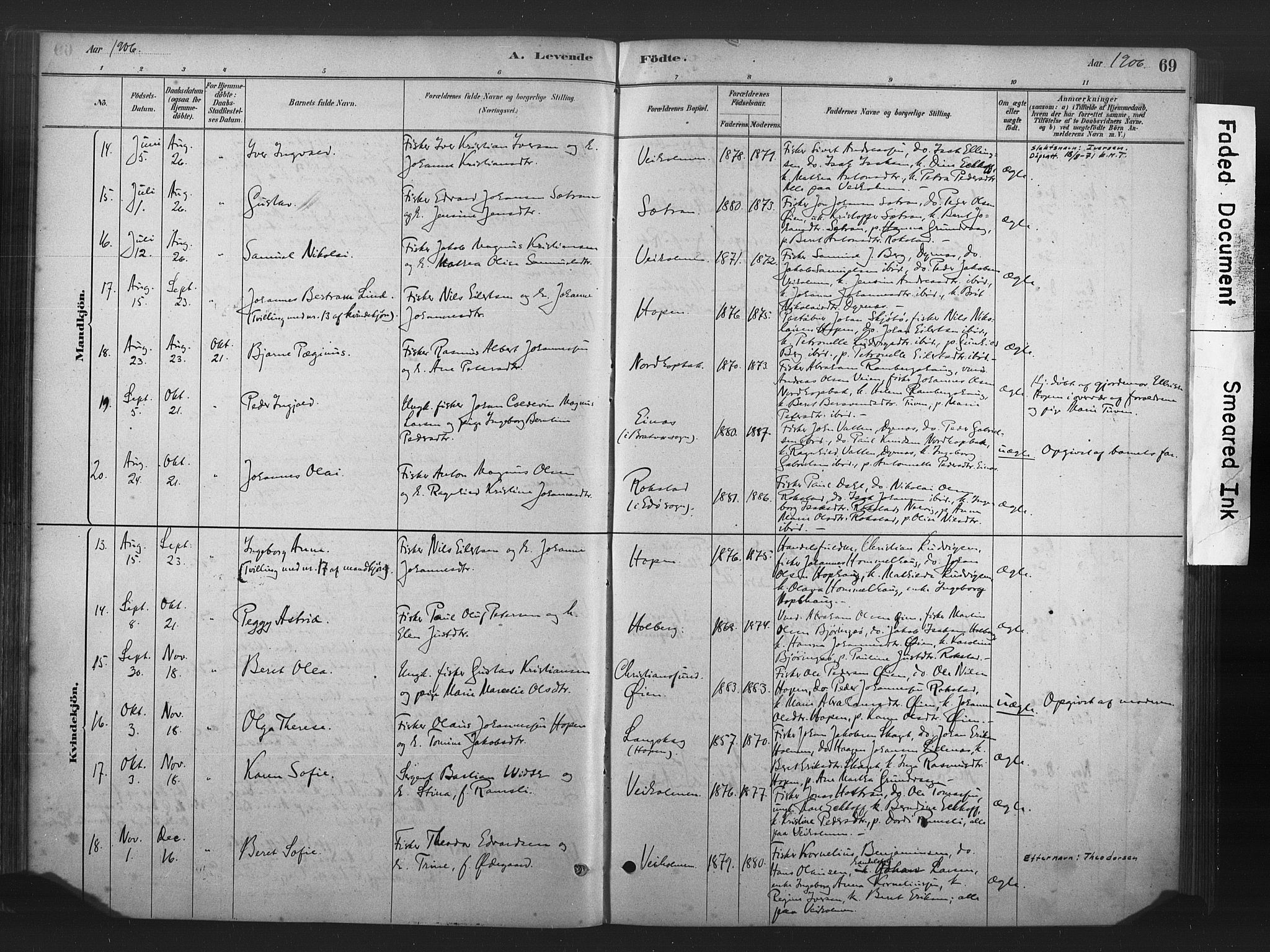 Ministerialprotokoller, klokkerbøker og fødselsregistre - Møre og Romsdal, AV/SAT-A-1454/583/L0954: Parish register (official) no. 583A01, 1880-1906, p. 69