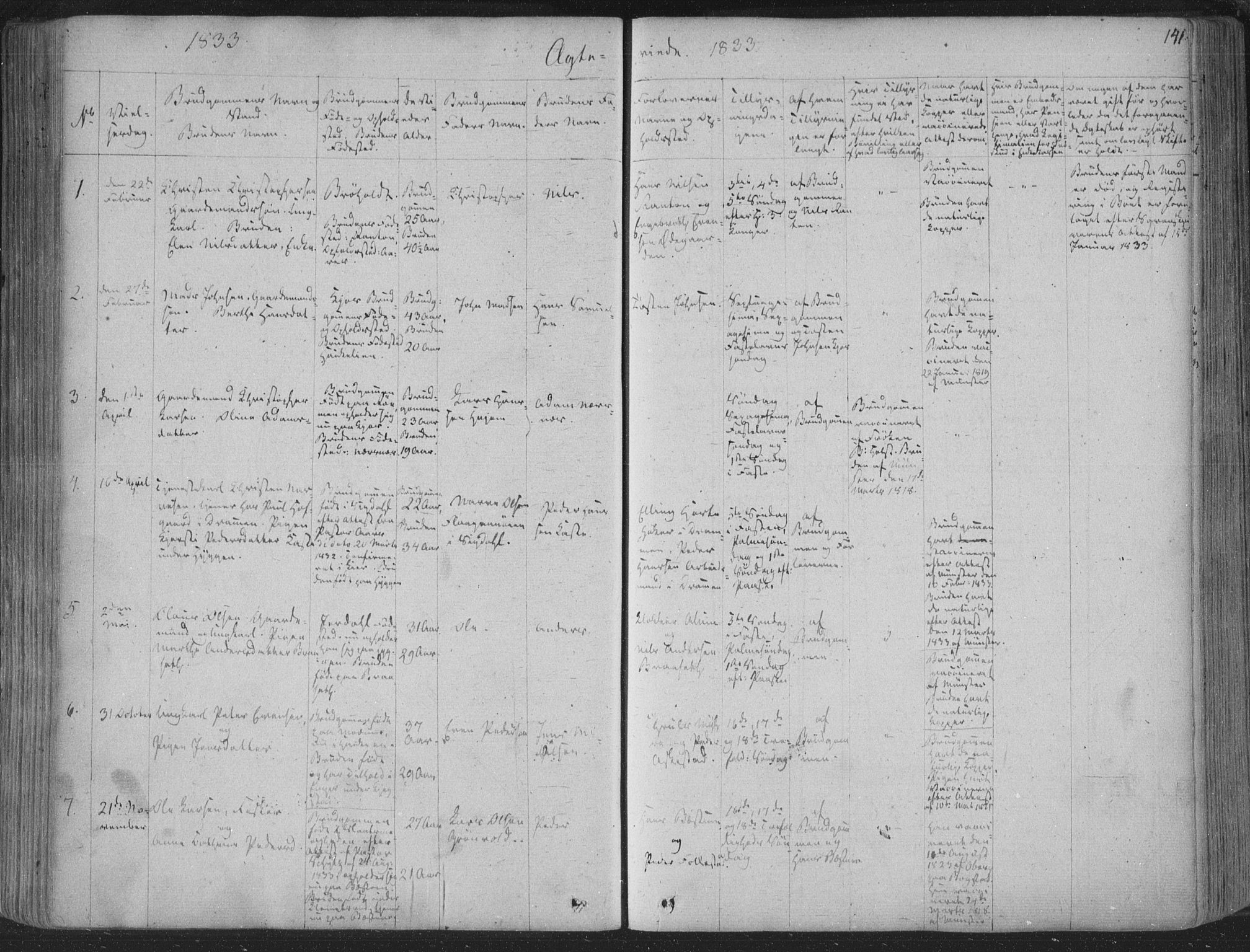 Røyken kirkebøker, AV/SAKO-A-241/F/Fa/L0005: Parish register (official) no. 5, 1833-1856, p. 141