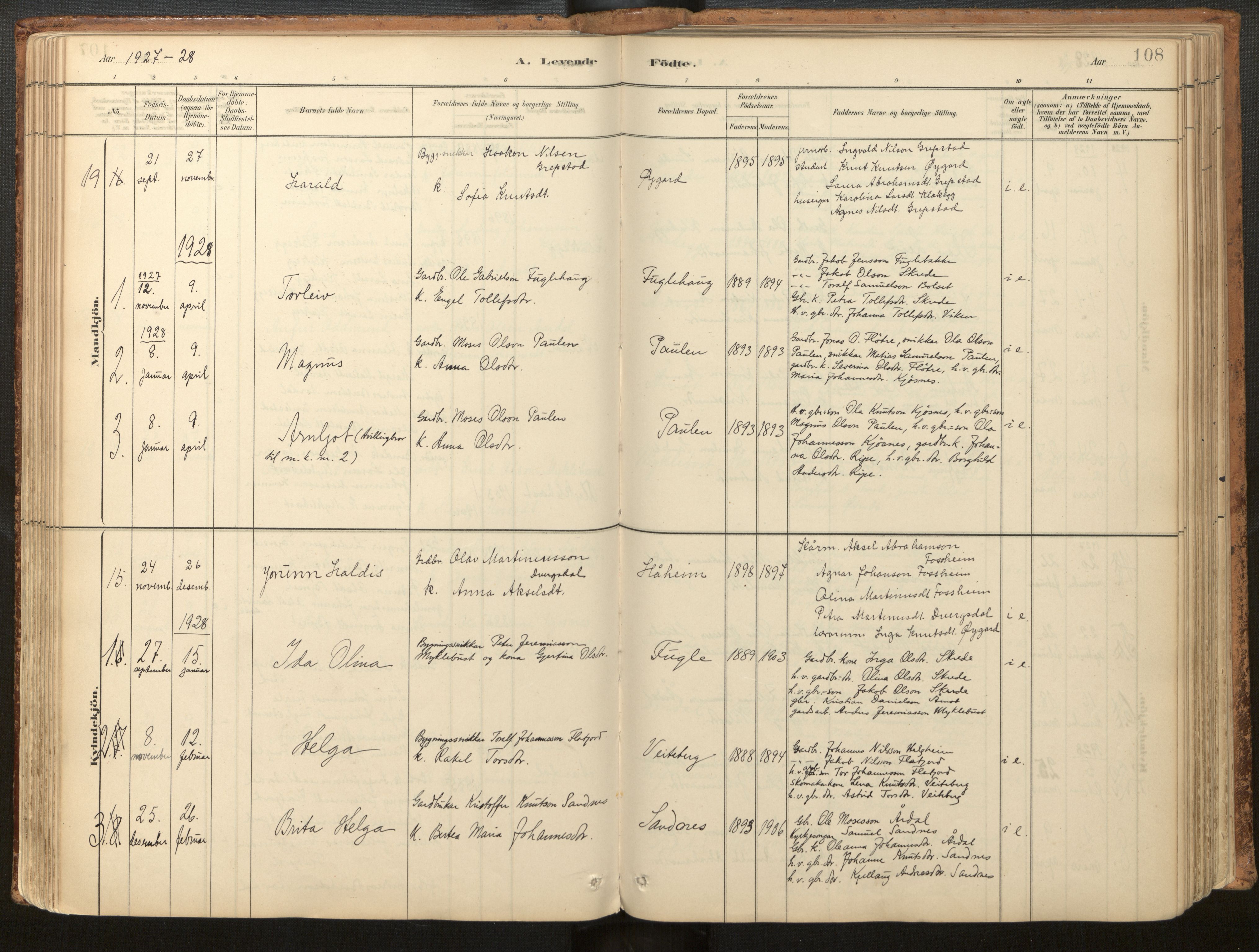 Jølster sokneprestembete, SAB/A-80701/H/Haa/Haac/L0001: Parish register (official) no. C 1, 1882-1928, p. 108