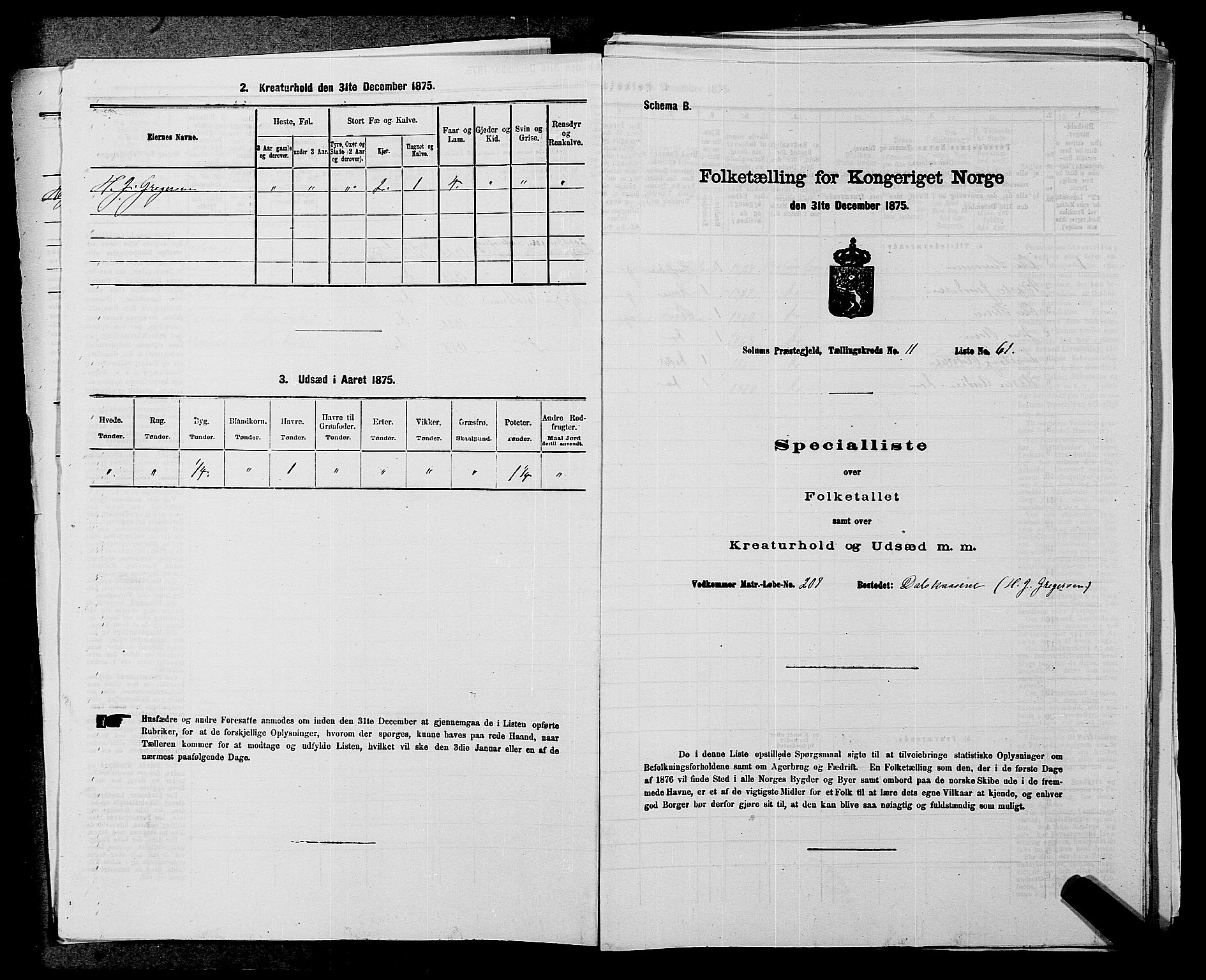 SAKO, 1875 census for 0818P Solum, 1875, p. 1653