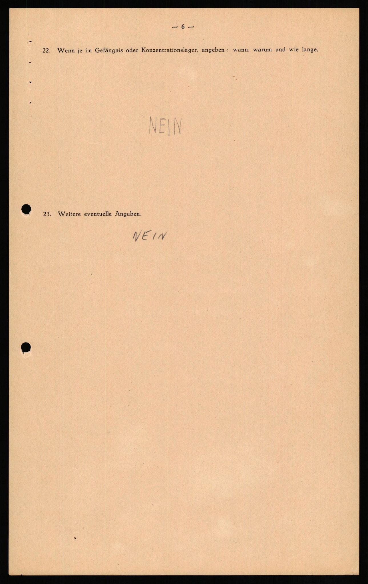 Forsvaret, Forsvarets overkommando II, RA/RAFA-3915/D/Db/L0015: CI Questionaires. Tyske okkupasjonsstyrker i Norge. Tyskere., 1945-1946, p. 164