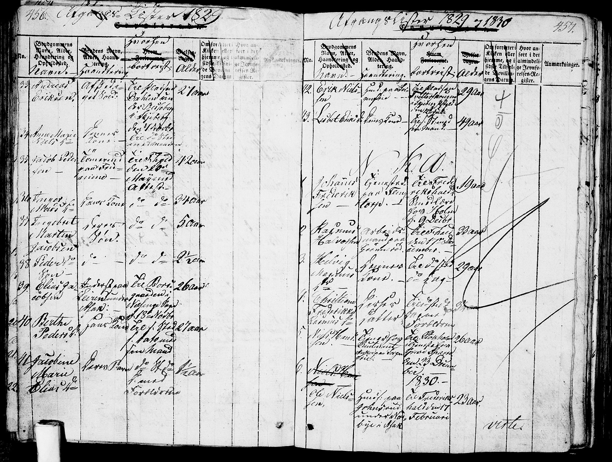 Berg prestekontor Kirkebøker, SAO/A-10902/G/Ga/L0001: Parish register (copy) no. I 1, 1815-1832, p. 456-457