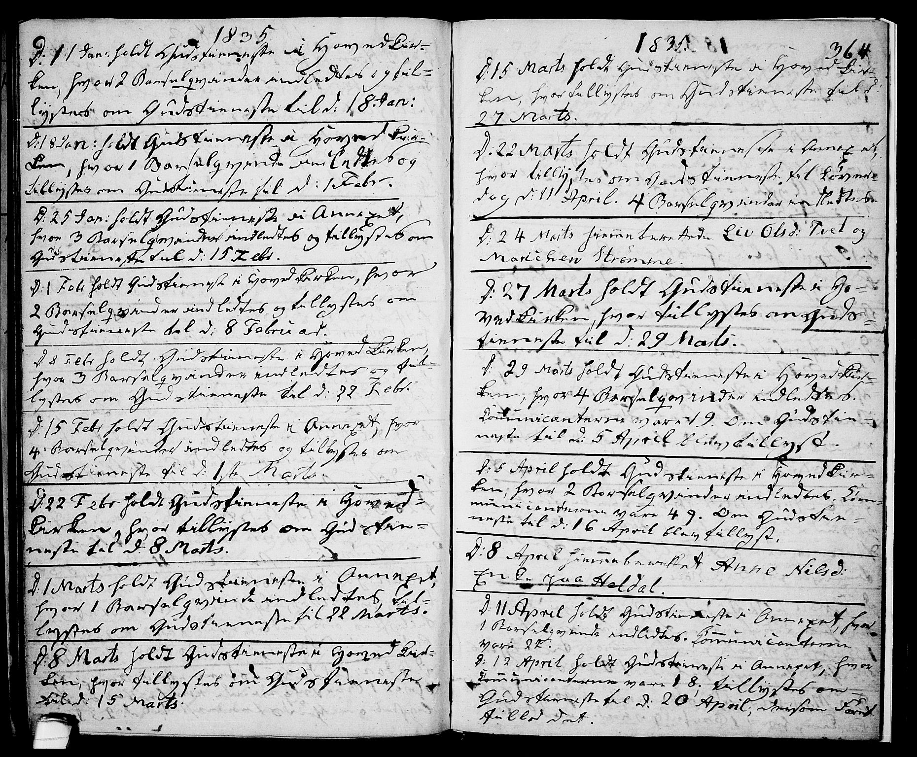 Drangedal kirkebøker, SAKO/A-258/F/Fa/L0006: Parish register (official) no. 6, 1831-1837, p. 364