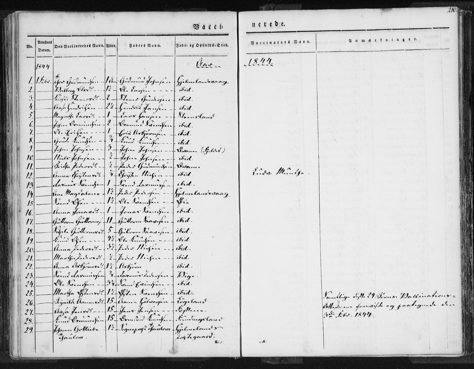 Hjelmeland sokneprestkontor, AV/SAST-A-101843/01/IV/L0006: Parish register (official) no. A 6, 1834-1845, p. 210